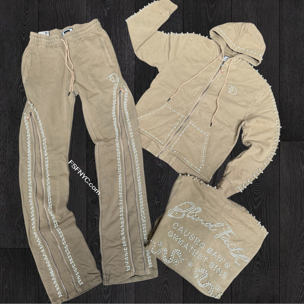 FO - Stacked Blind Faith Sweat suit - Acid wash Mocha - 5245