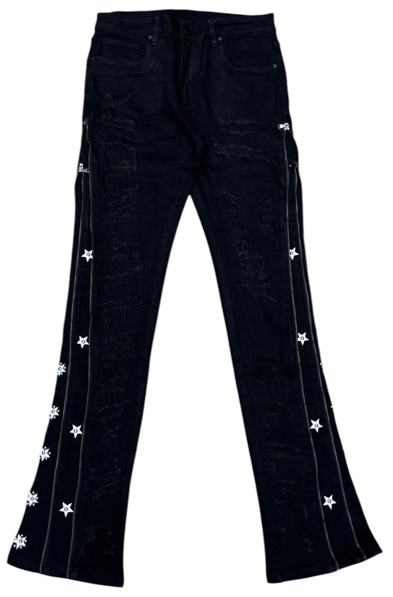 W - The Hayat Zipper Stacked Denim - J.Black - M8452