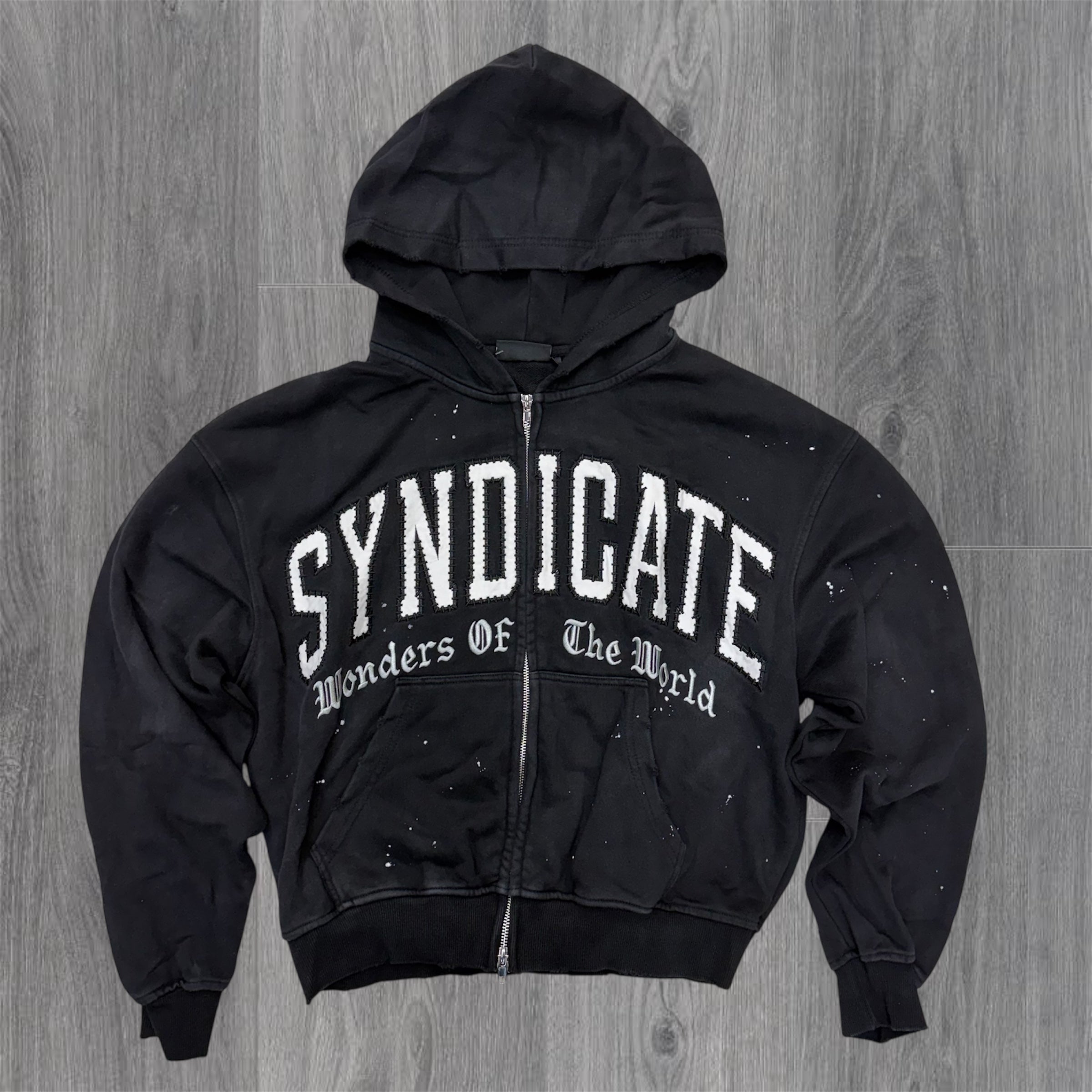 SYN - WONDER Zip up Hoodie -Black wash- SYNH7