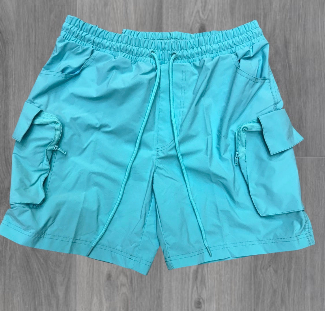 Rebel - Utility Nylon Shorts - Mint - 911