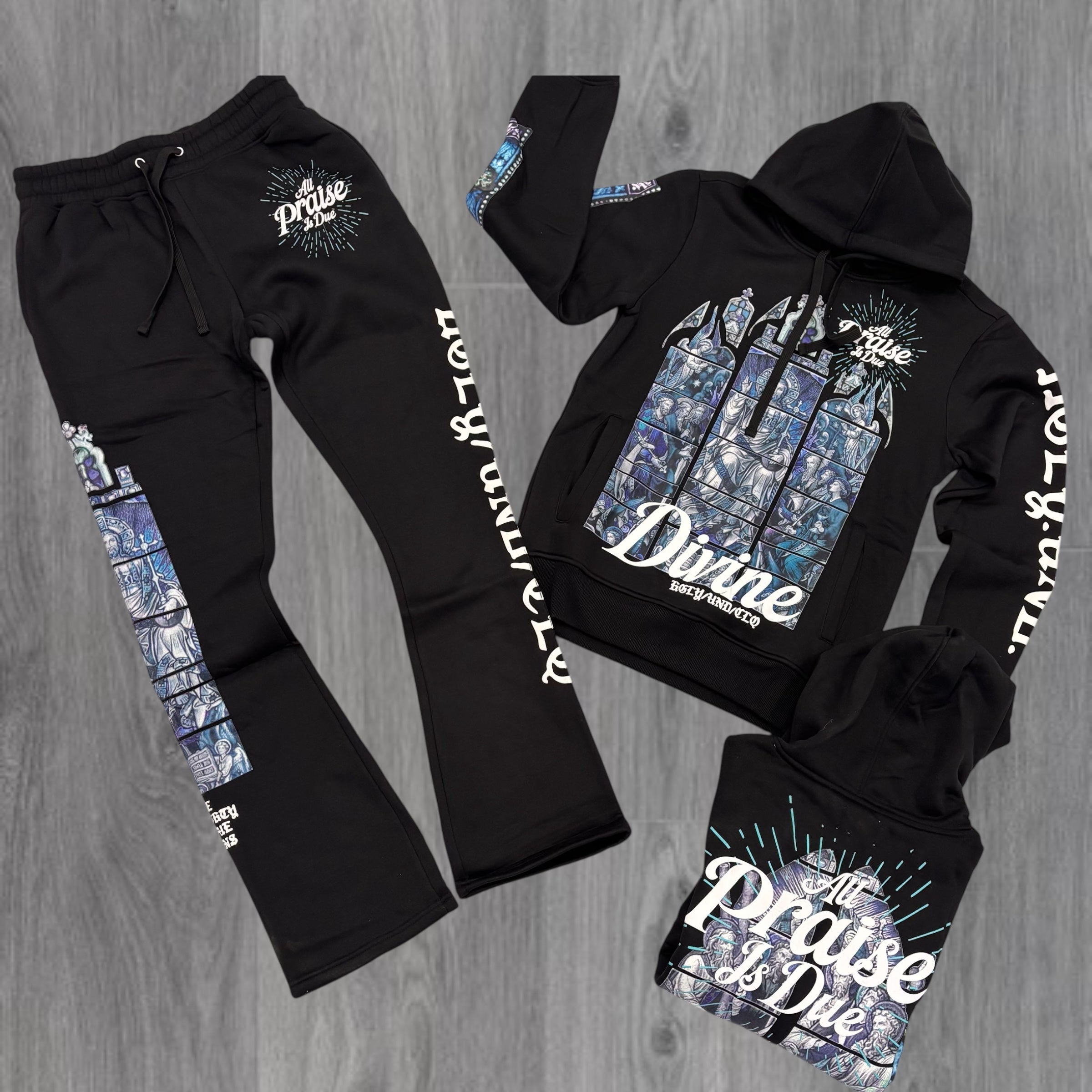 UNDRTD - Stacked ALL PARADISE Sweatsuit - BLACK - 5602 5202