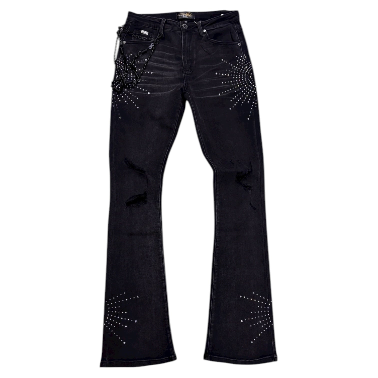 Milano - Stacked Rhinestone Denim - BLKWSH-