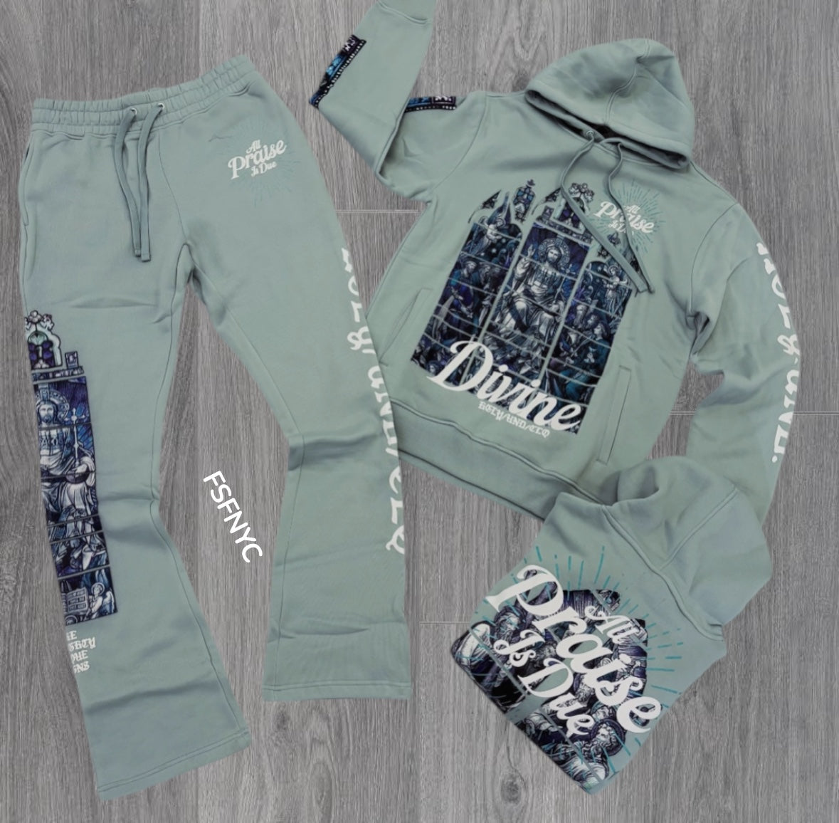 UNDRTD - Stacked ALL PARADISE Sweatsuit - CLOUD BLUE- 5602 5202