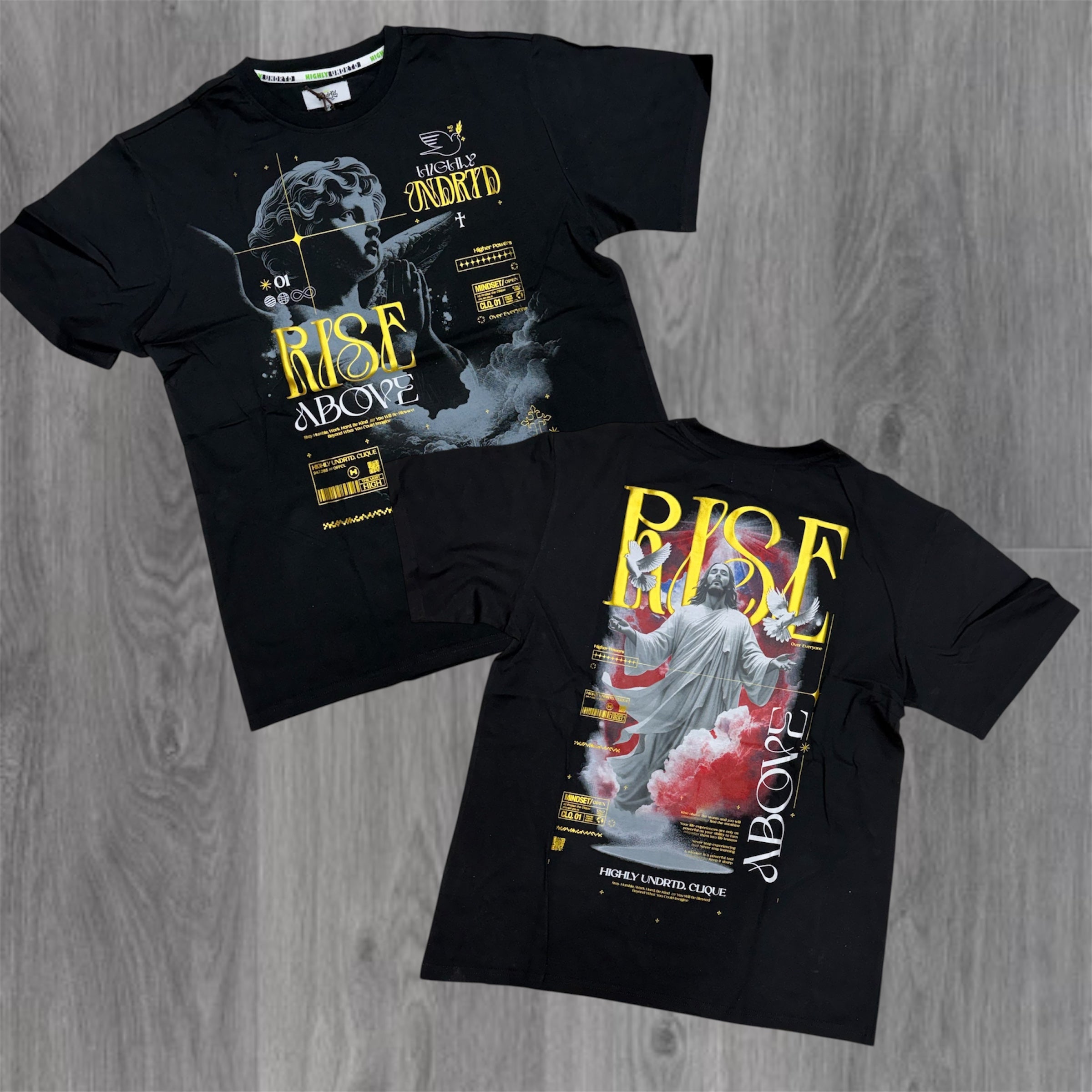 UNDRTD - Rise Above T-shirt - Black/Gold - 6100 A