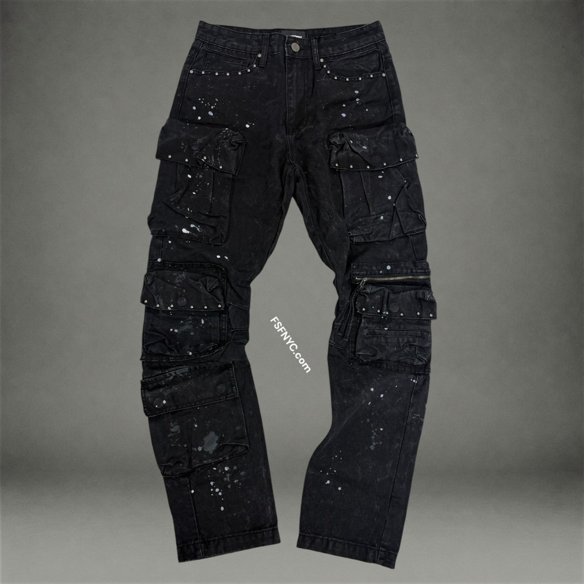 FR - Splatter Utility Cargo Denim - Black - 3141