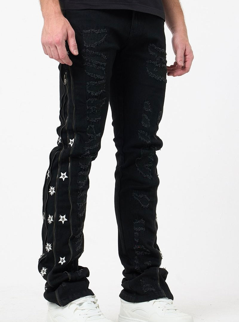 W - The Hayat Zipper Stacked Denim - J.Black - M8452