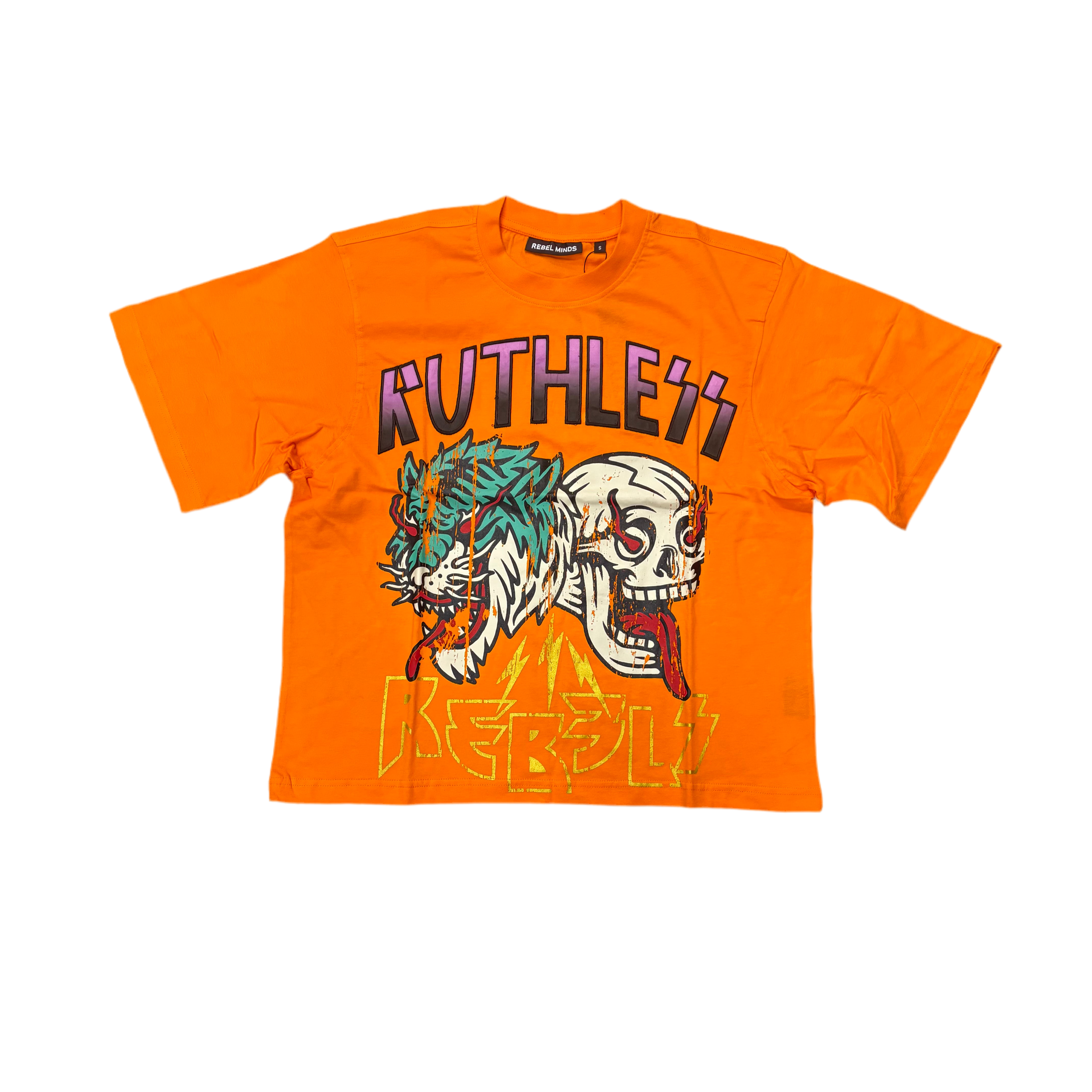 Rebel Ruthless Tee Orange 162