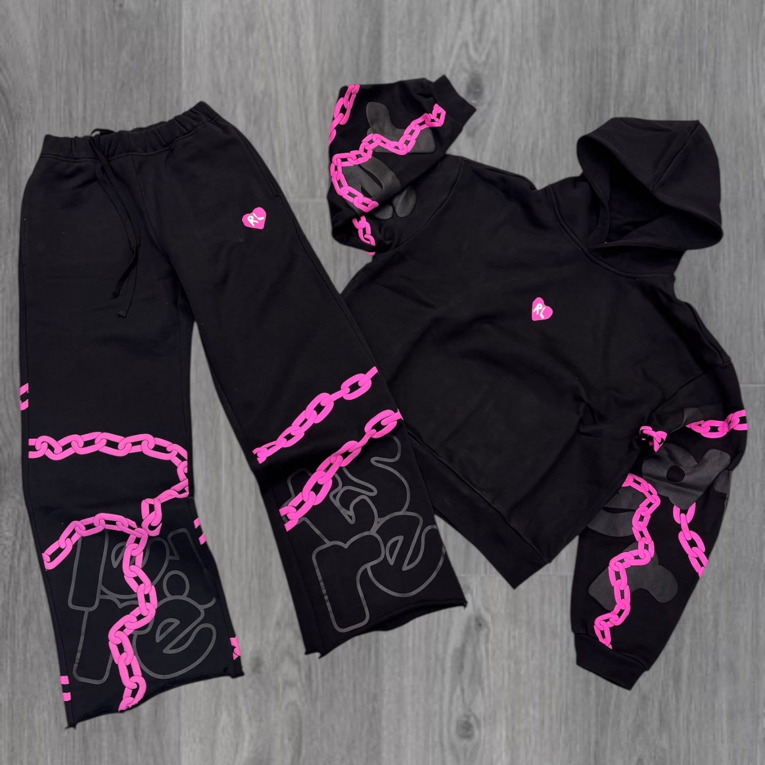 RL - OverSized Sweatsuit - Black / Pink