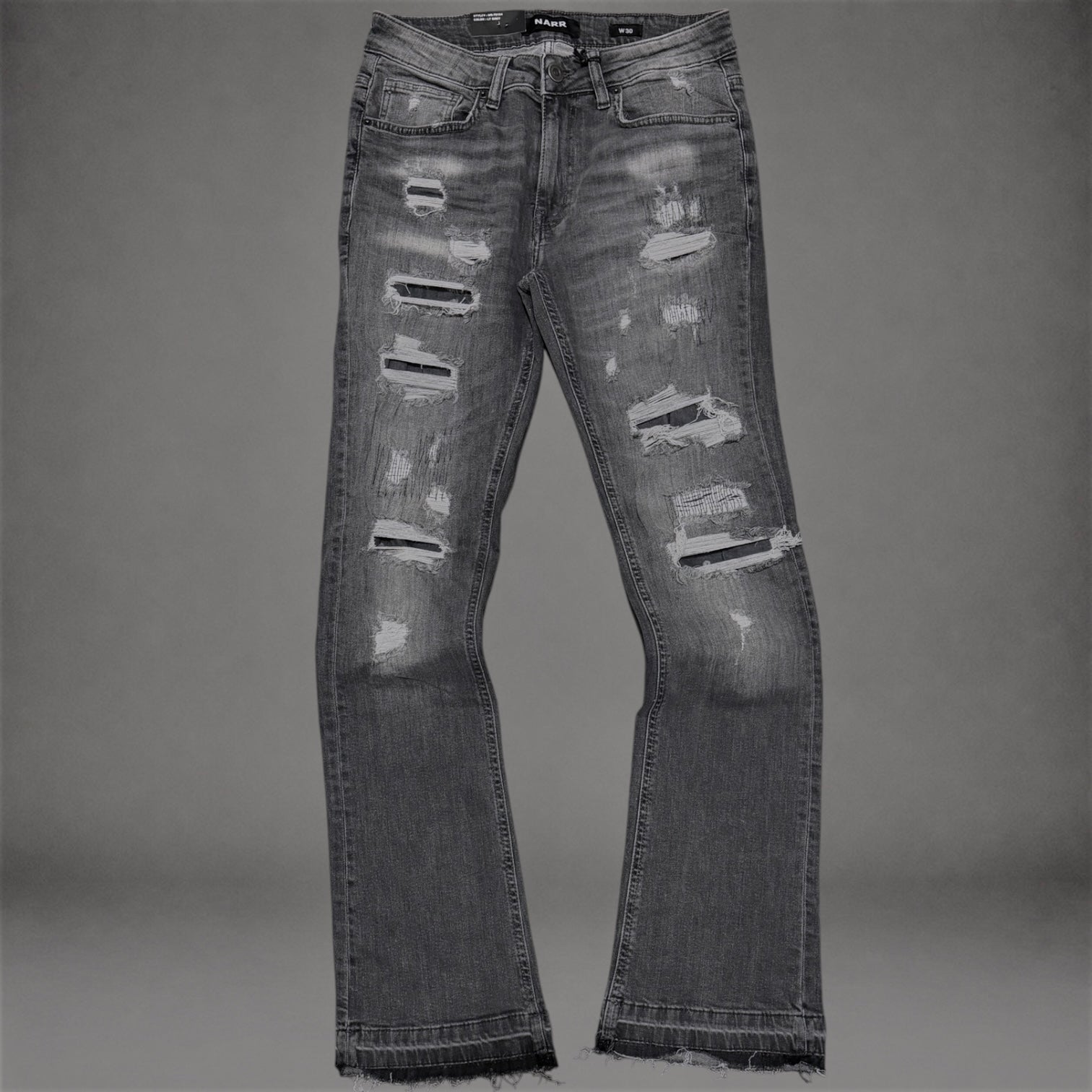 Narr - Flare Distressed Denim - L.Grey - 70154