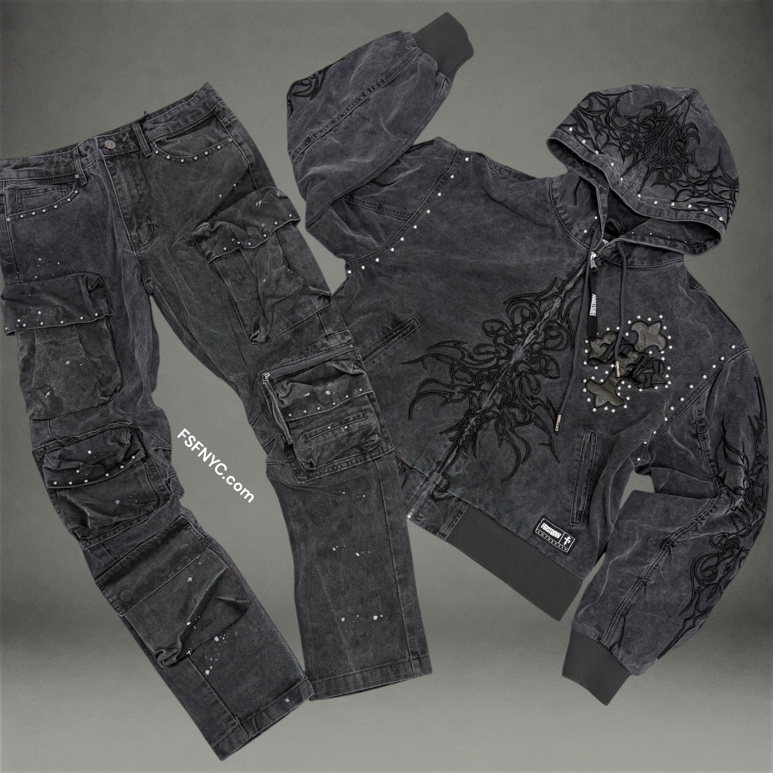 FR - Embod Utility Cargo Denim - Charcoal - 3141