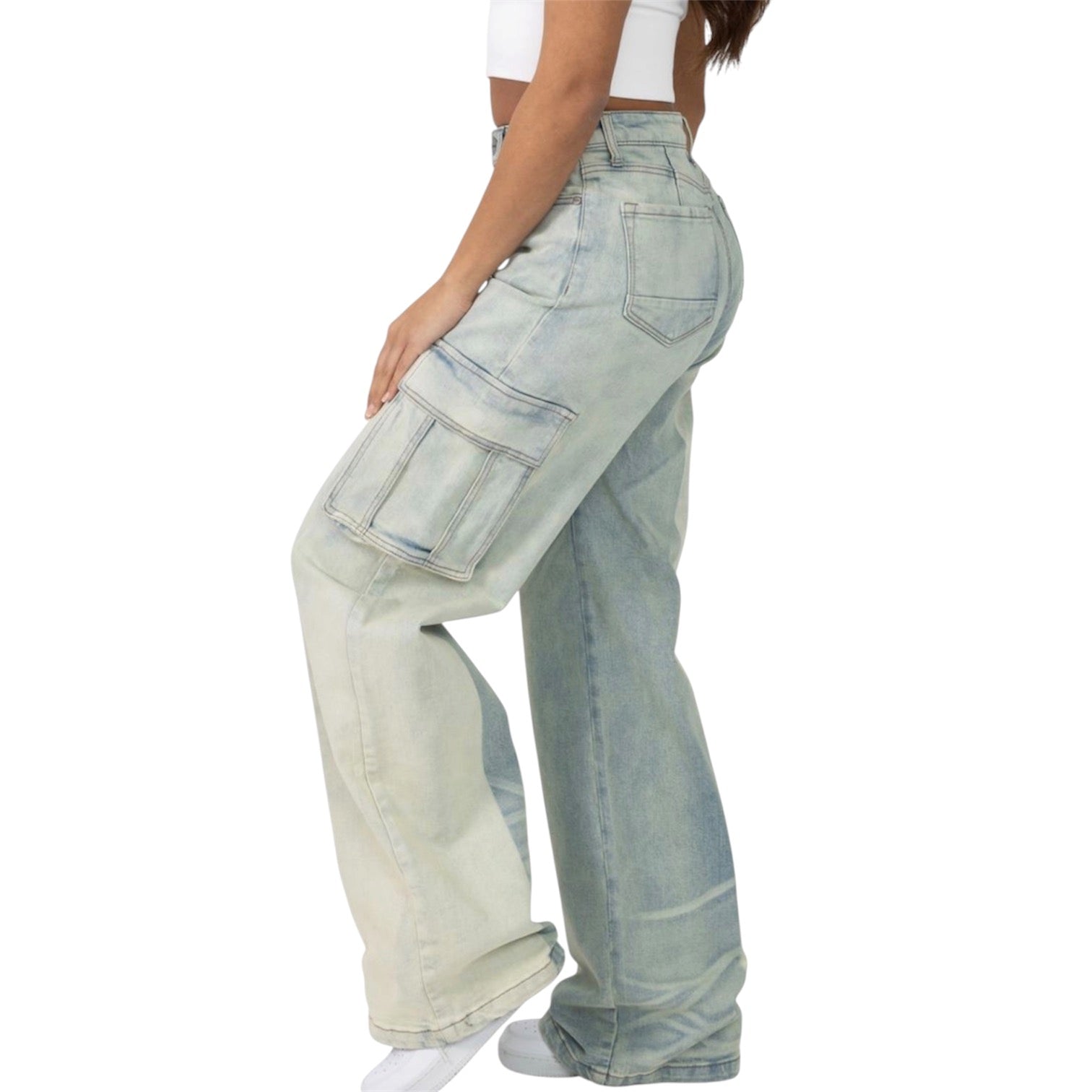 The Red - High Rise Washed Jeans - West Blue S104