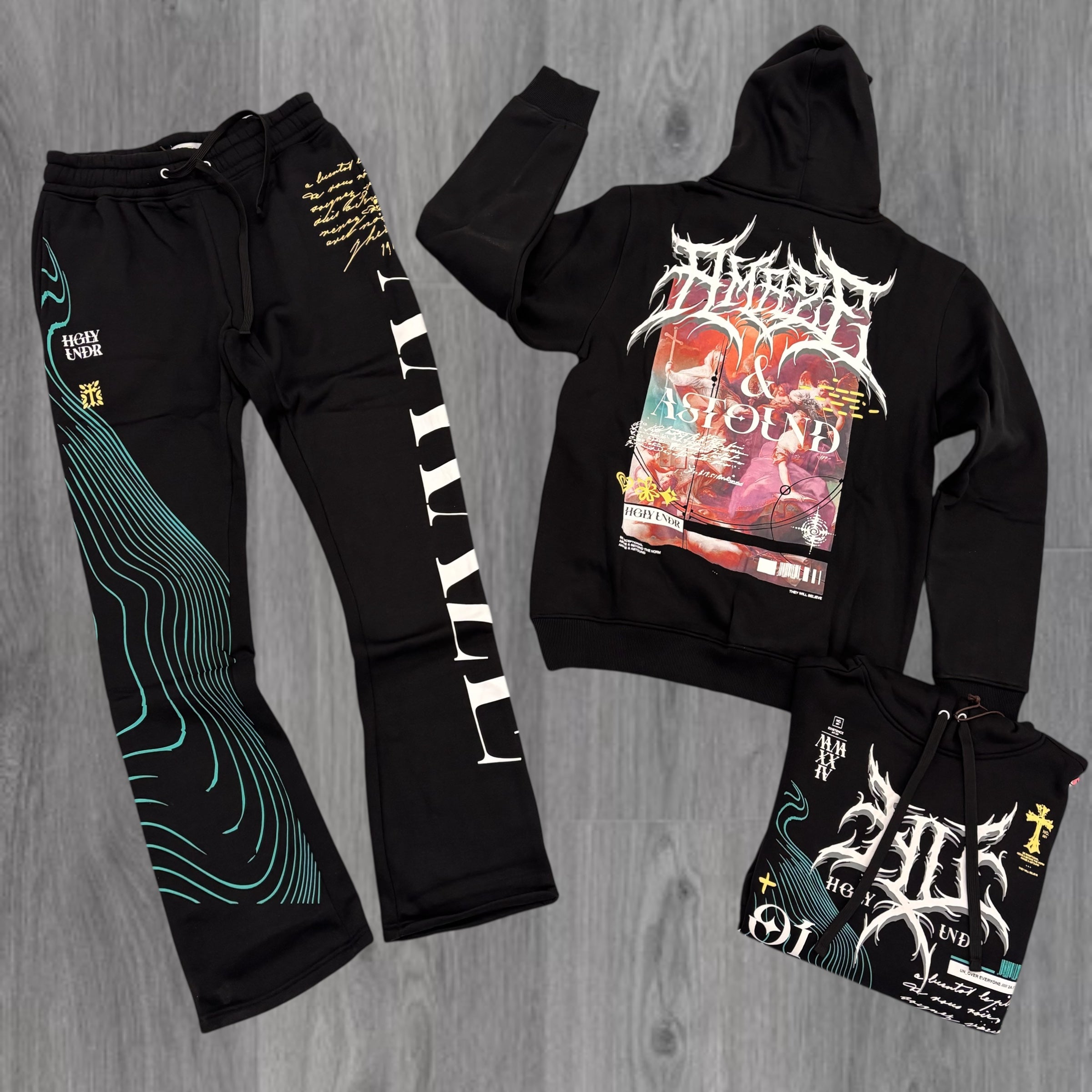 UNDRTD - Stacked ASTOUND Sweatsuit - BLACK - 5605 5205