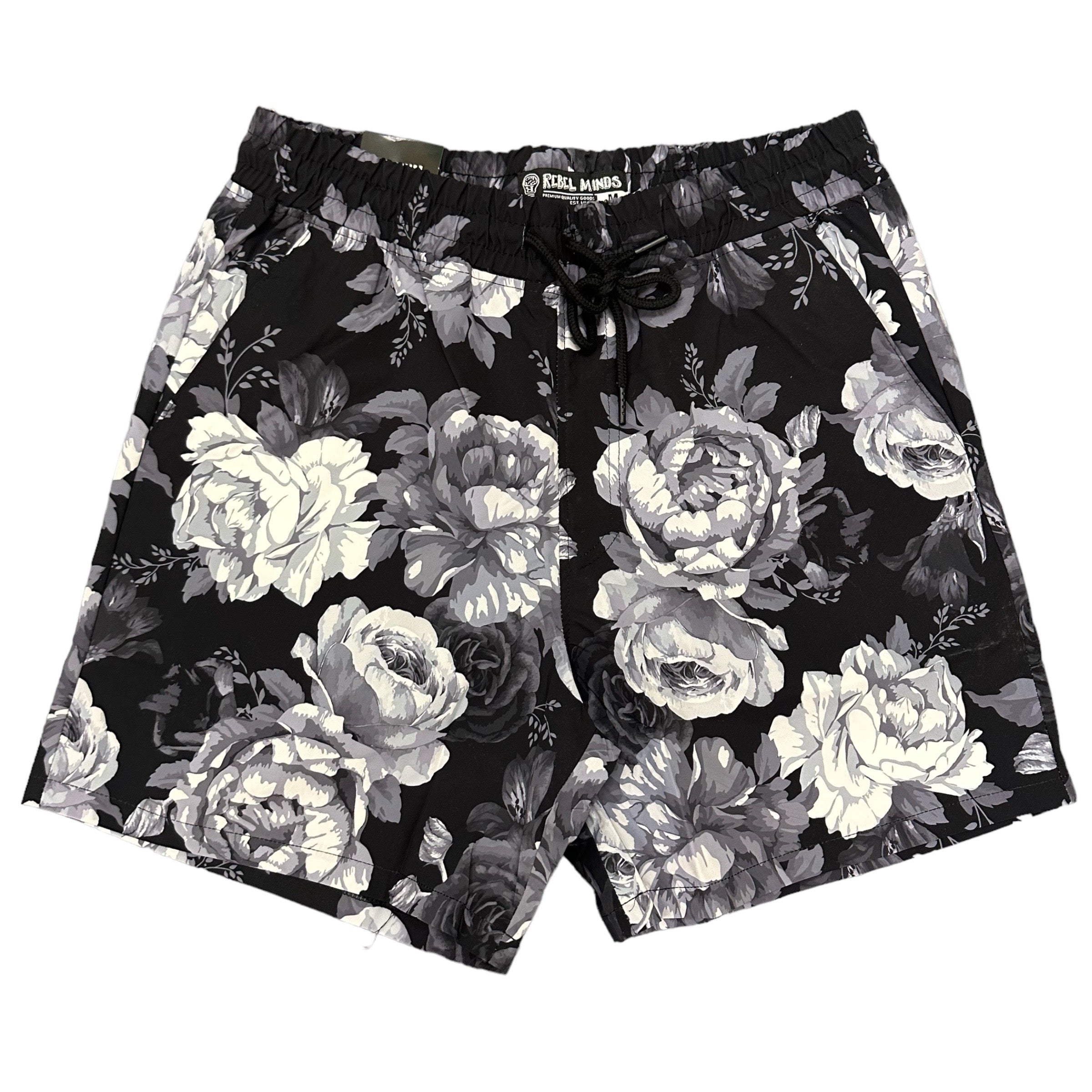 Rebel Nylon Rose Shorts Black 973