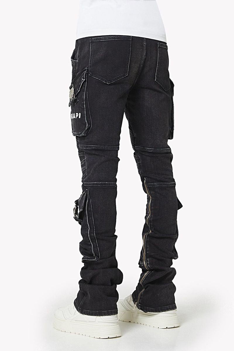 GUAPI - The Oblivion Biker Denim - Black