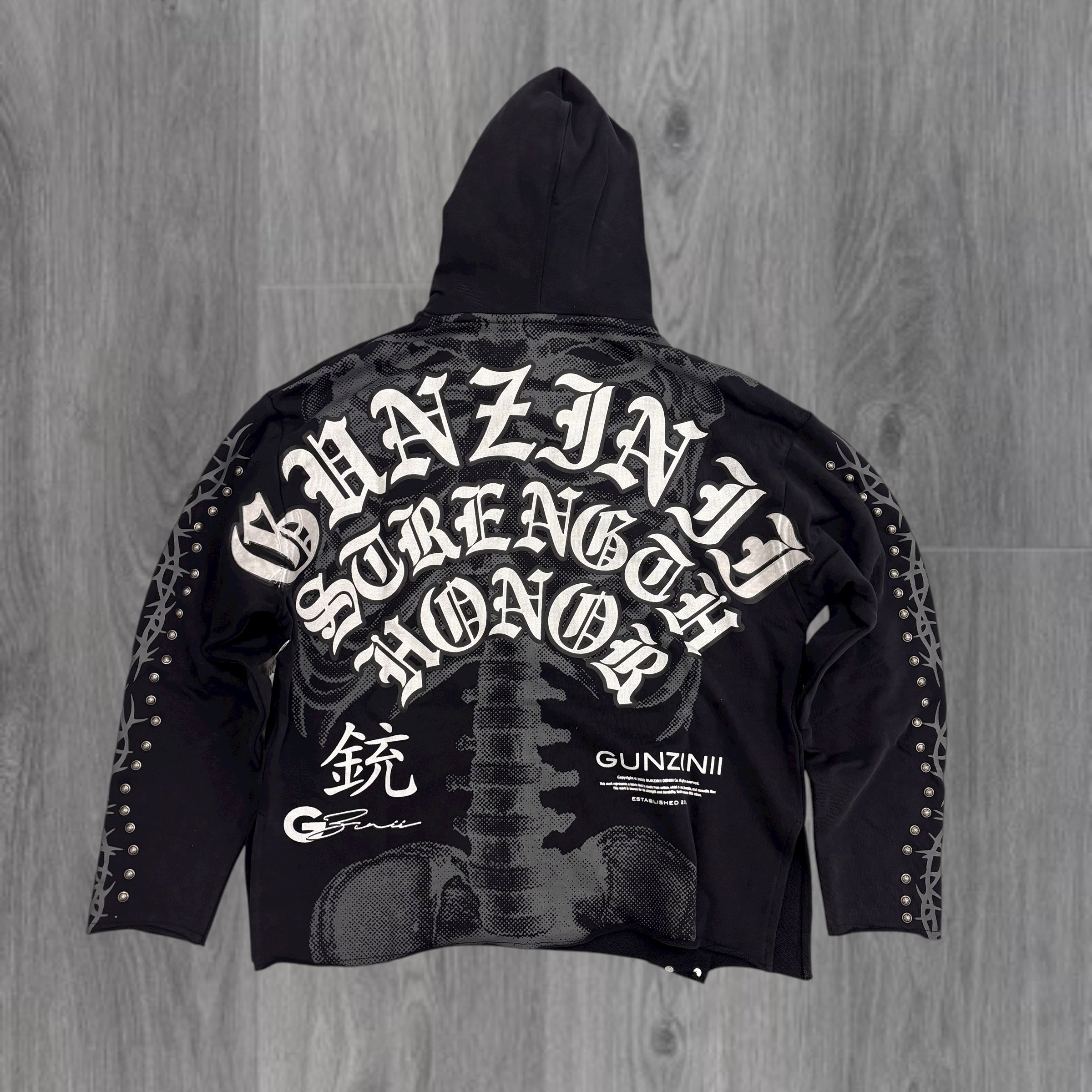 Gunzini - Studs Hoodie - BLK - Gz826