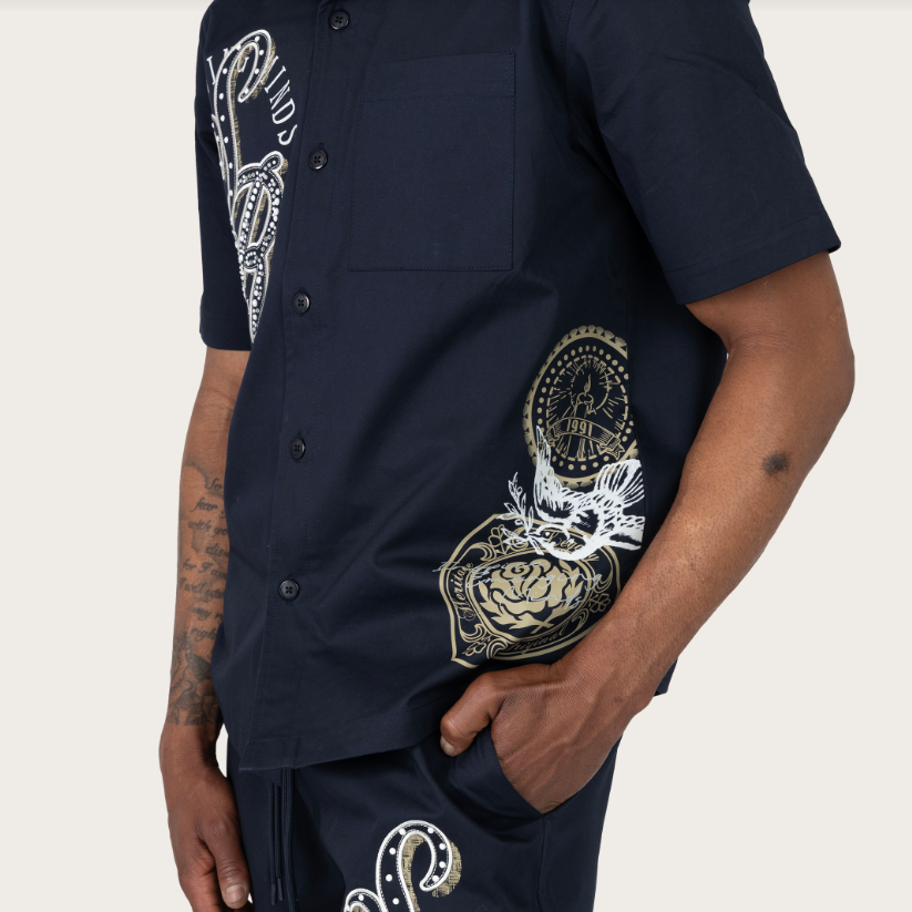 Rise - visionary Woven Short set - Peacoat - S445