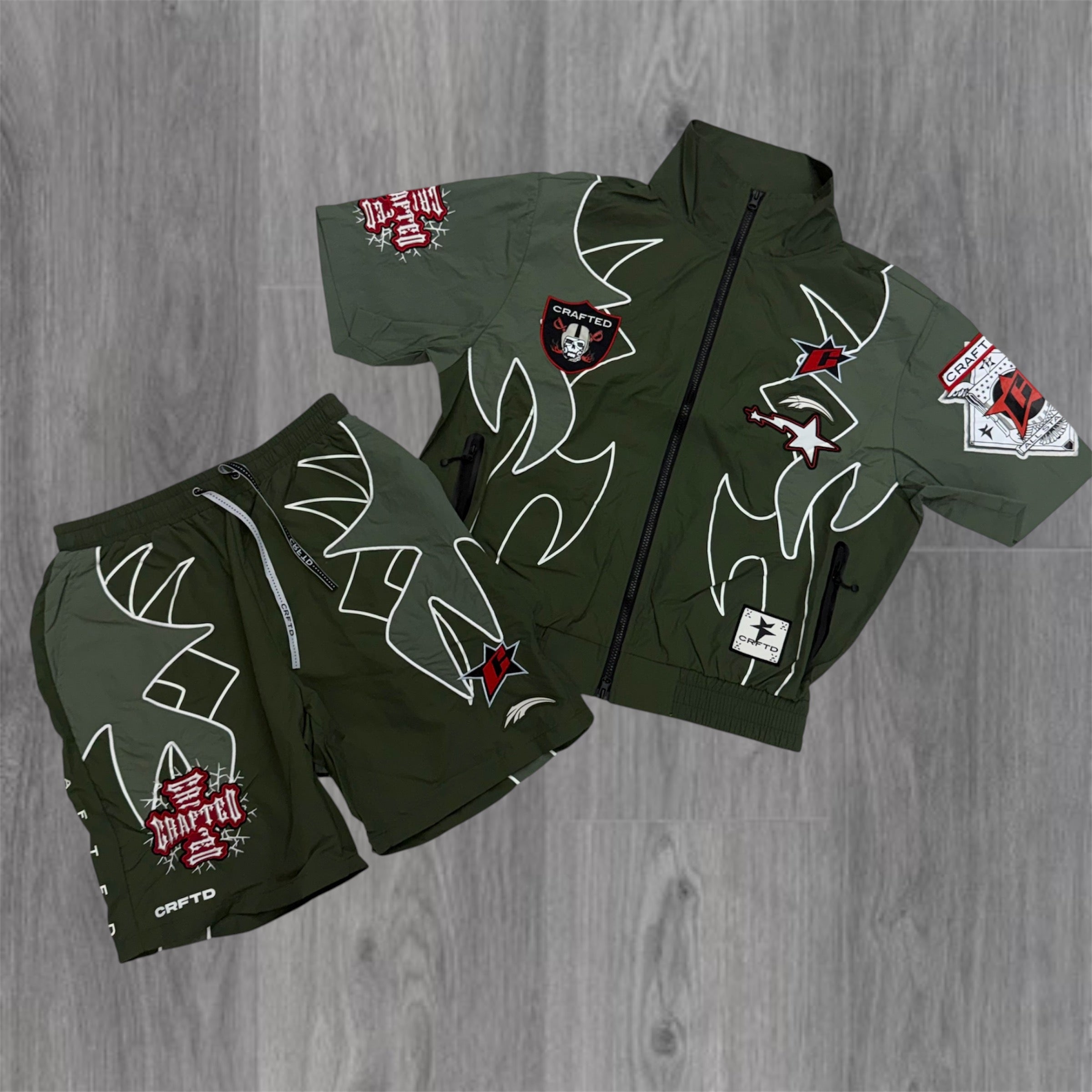 Crafted - WindBreaker Short Set - Army 575 576