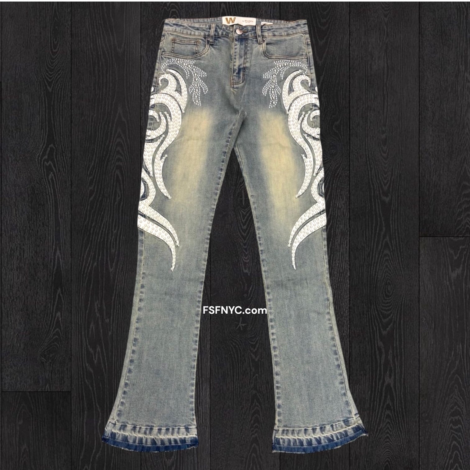 W - The Dunia Stacked Denim - Ant.Blue - M8505D