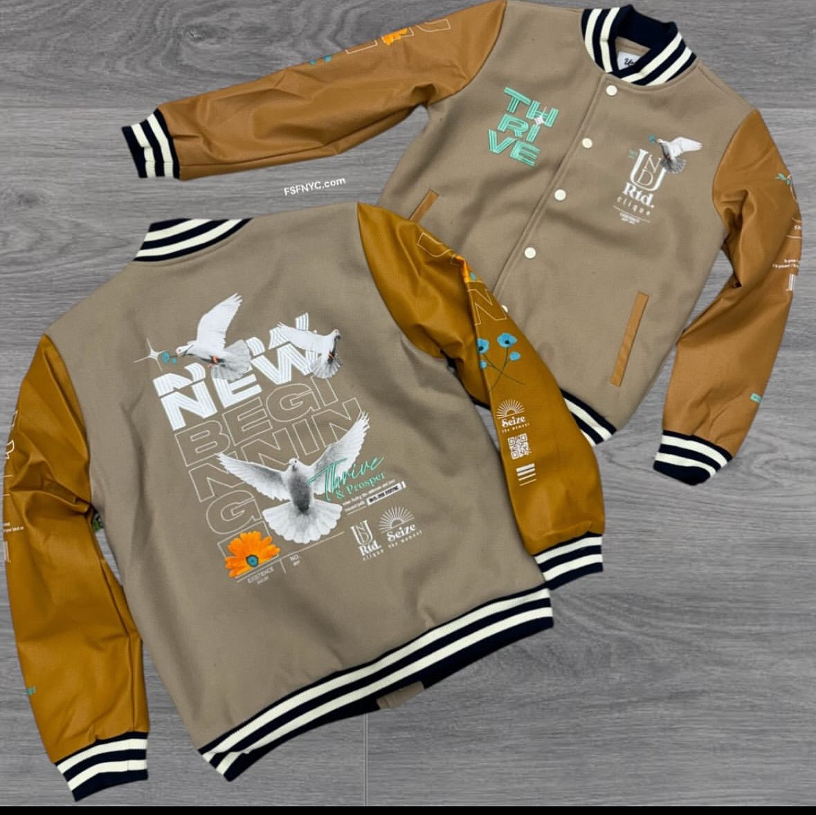 UNDRTD - Varsity Jacker - Taup - 4912 (Runs Small, Go up 1 Size)