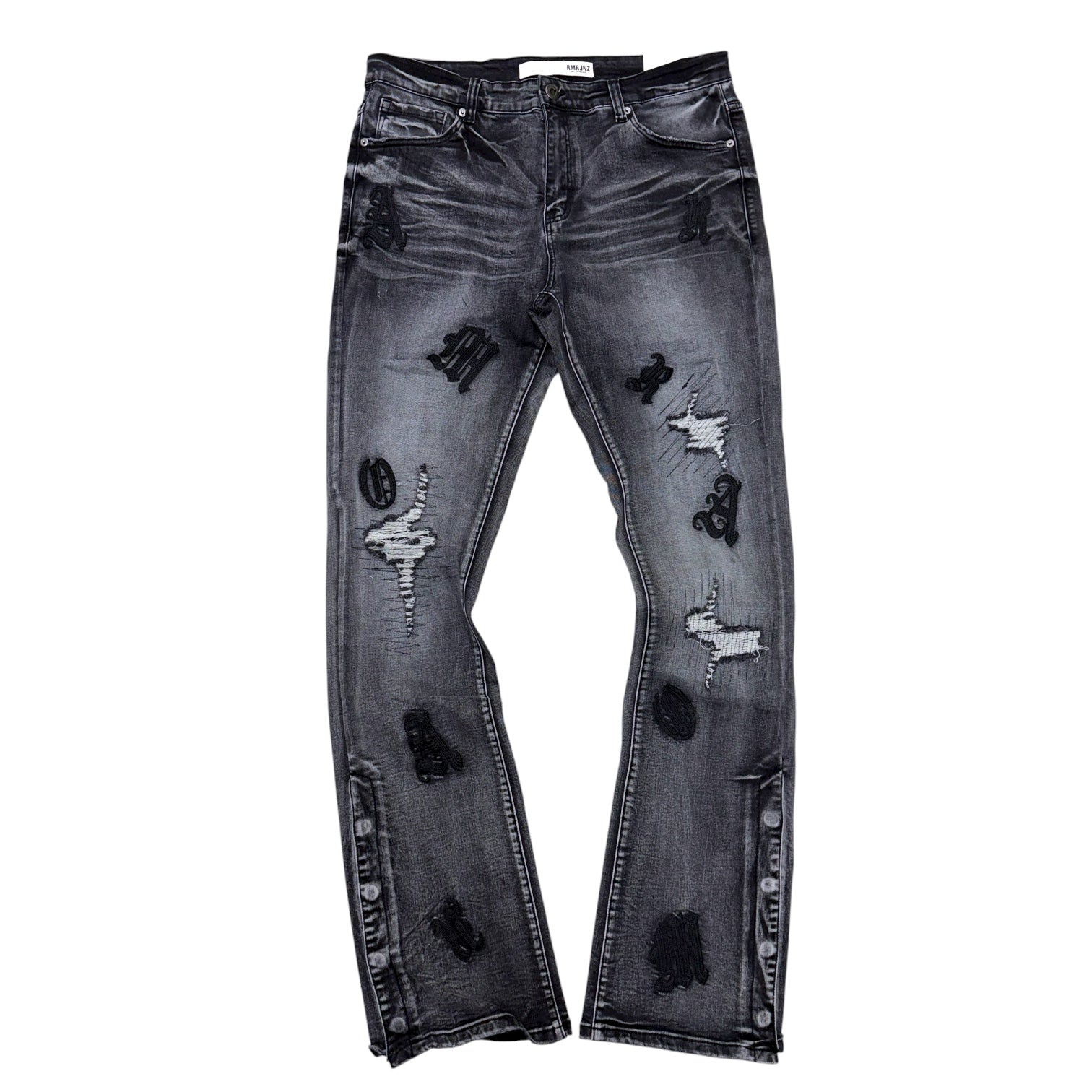 AR - Stacked Patch Denim -Black - 1694