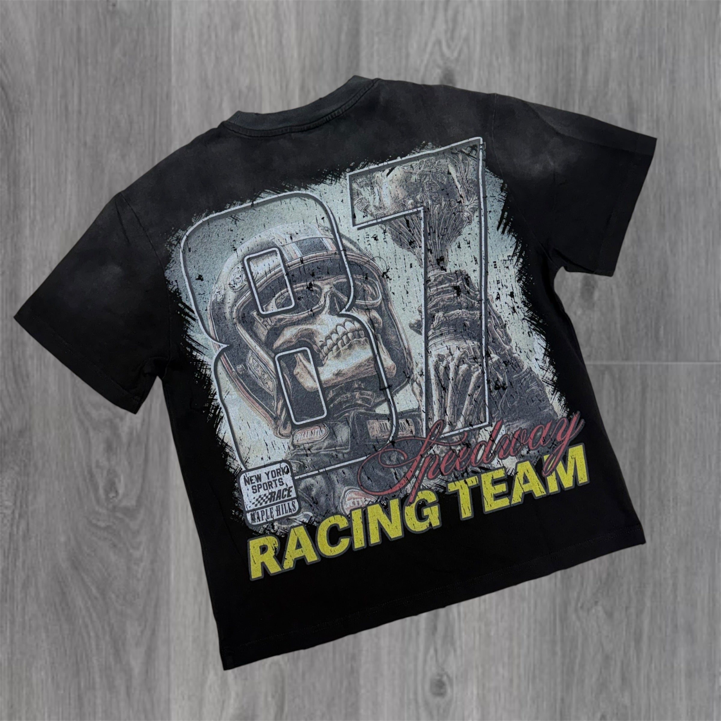 Space - Skull Racing T-shirt - Black - TS07