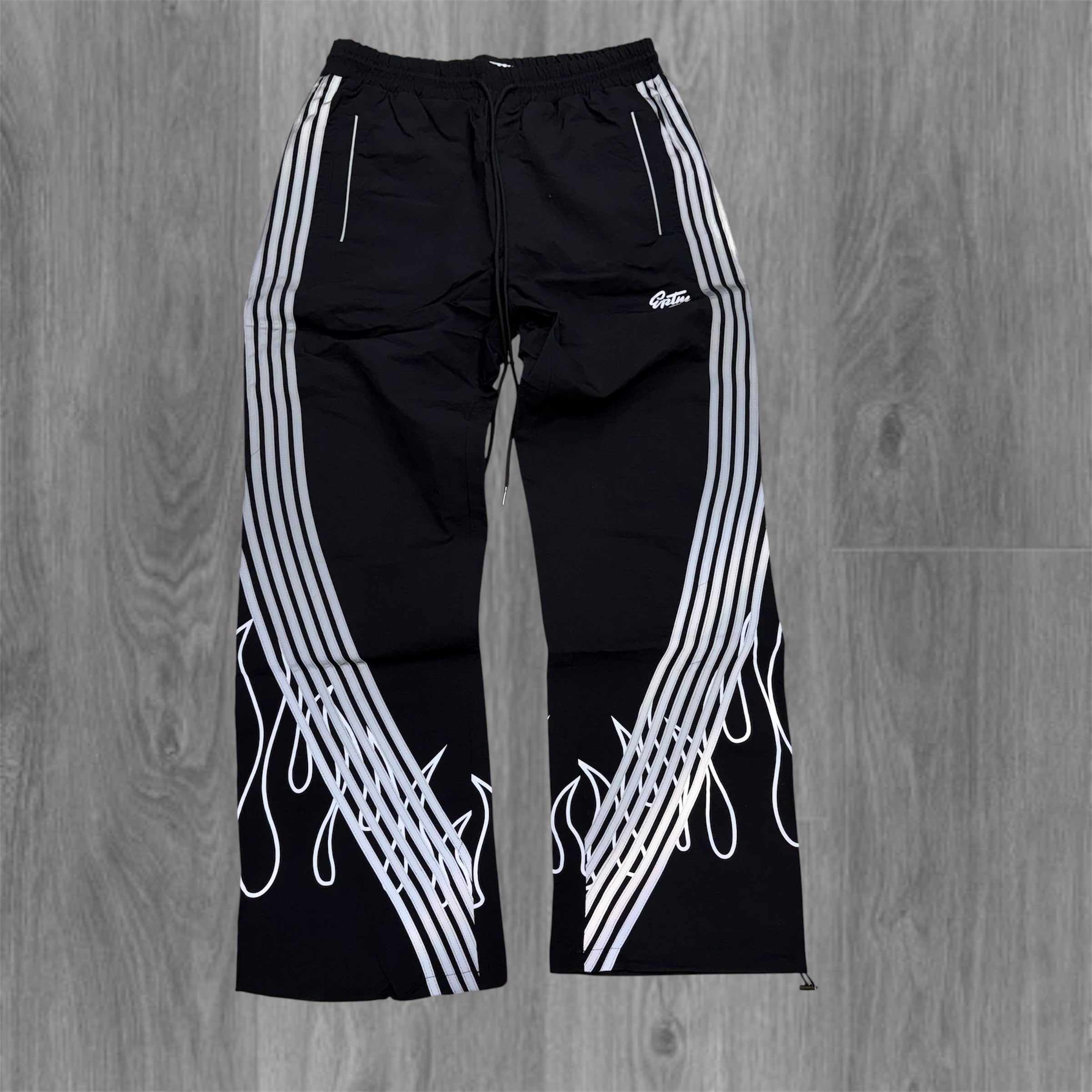 EPTM - FLAME Stripe Windbreaker Pants - Black 763
