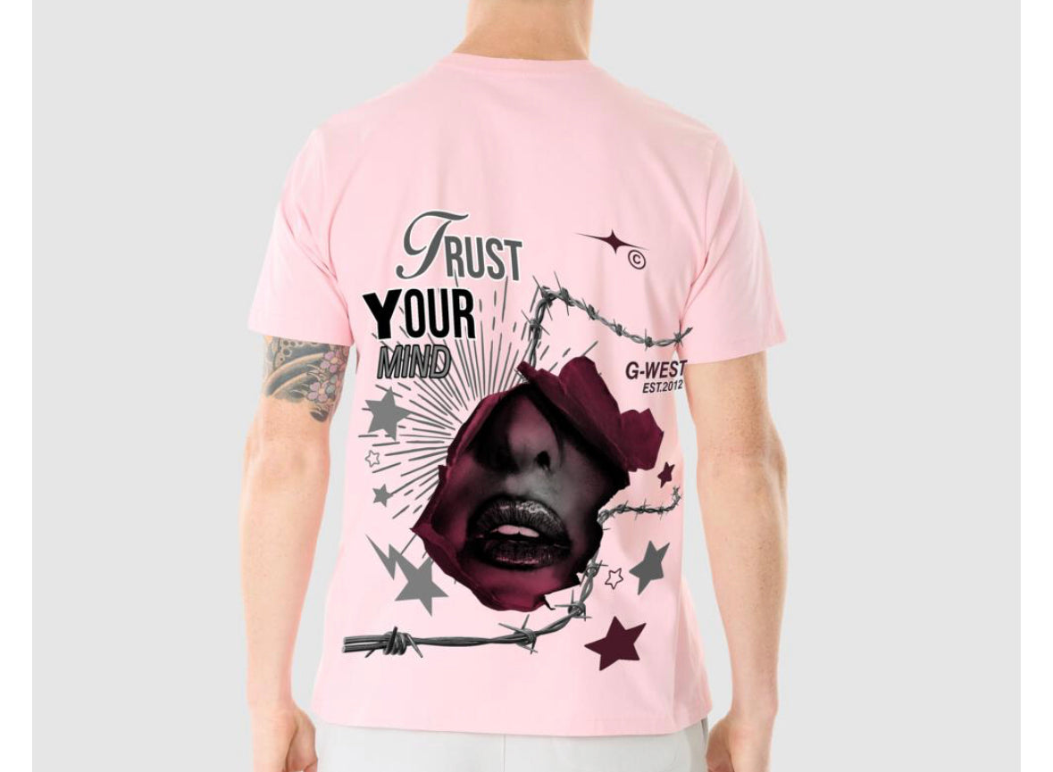GWest Trust Your Mind Tee Pink 5047