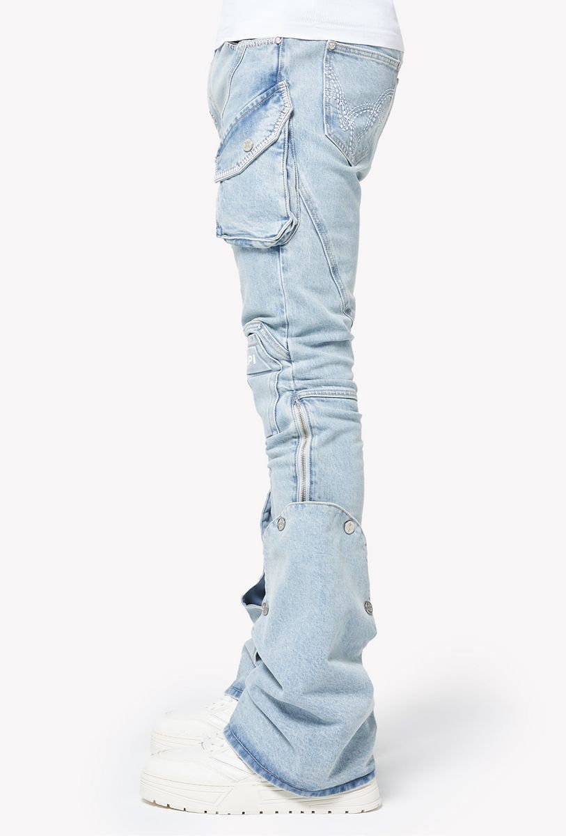 GUAPI - Stacked Coffin Arc Denim - Aqua Blue