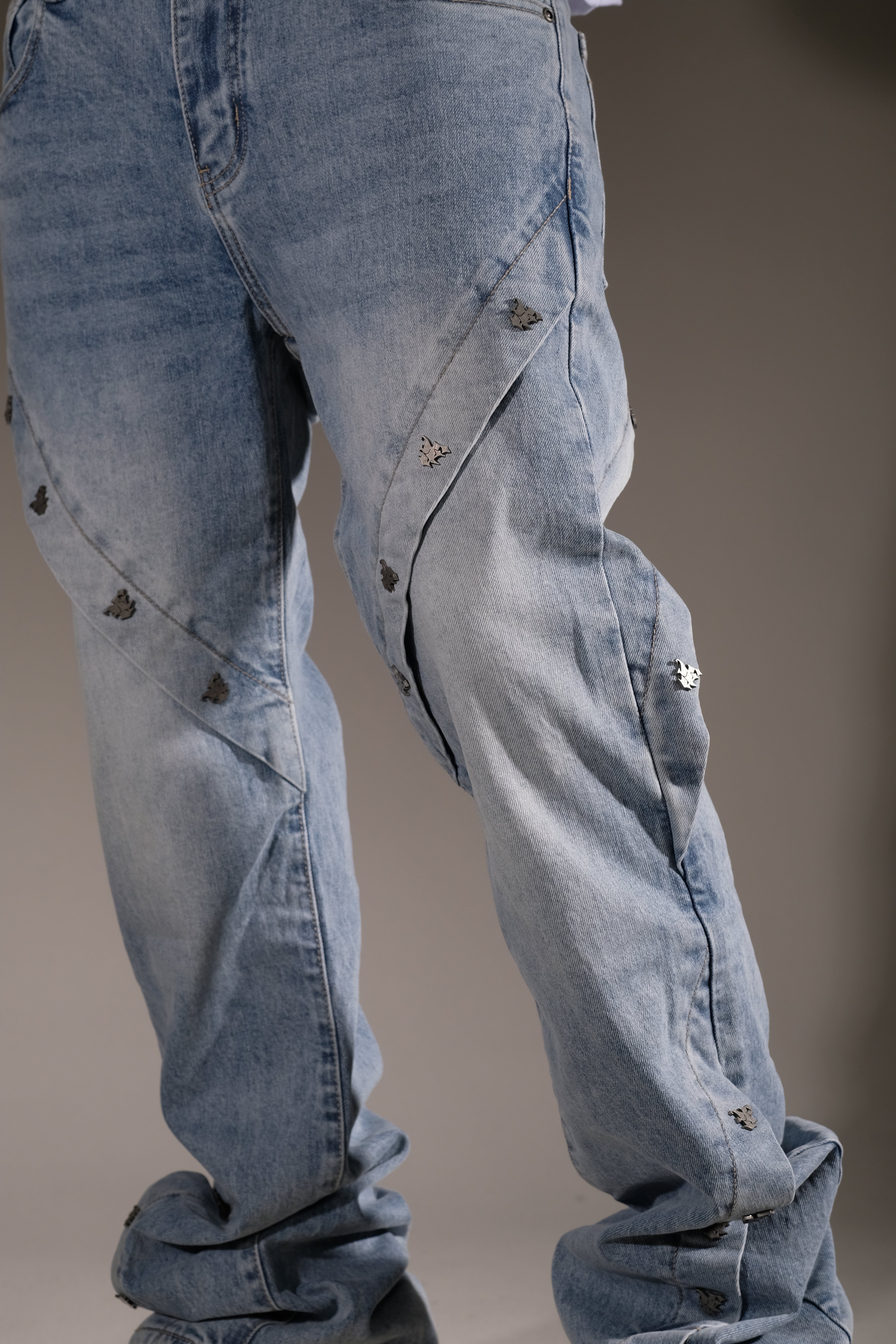 Vicious Striaght Fit Studded Denim Blue VC5019