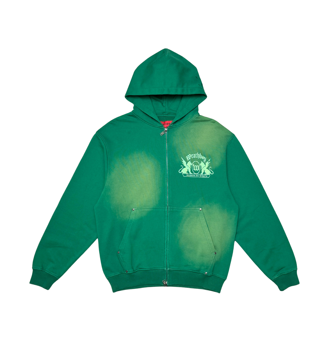 WRATHBOY - Maison Fade Zip Hoodie - Green - 099