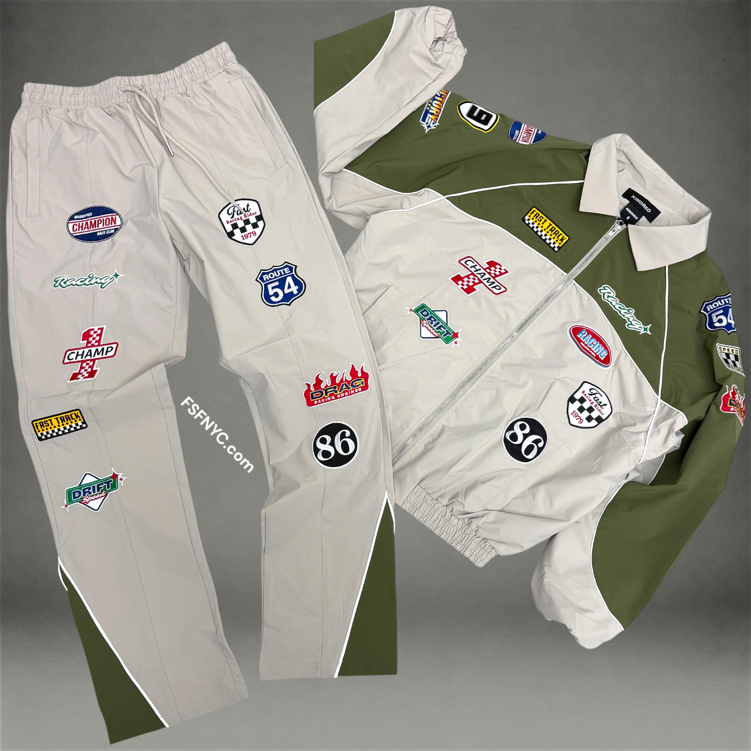 windbreaker Patch work Set - olive/khaki - 269T