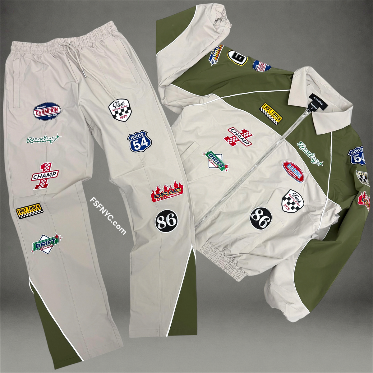 windbreaker Patch work Set - olive/khaki - 269T