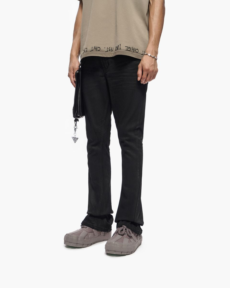 Valabasas - Stacked Waxed Story Denim - Black. 1112