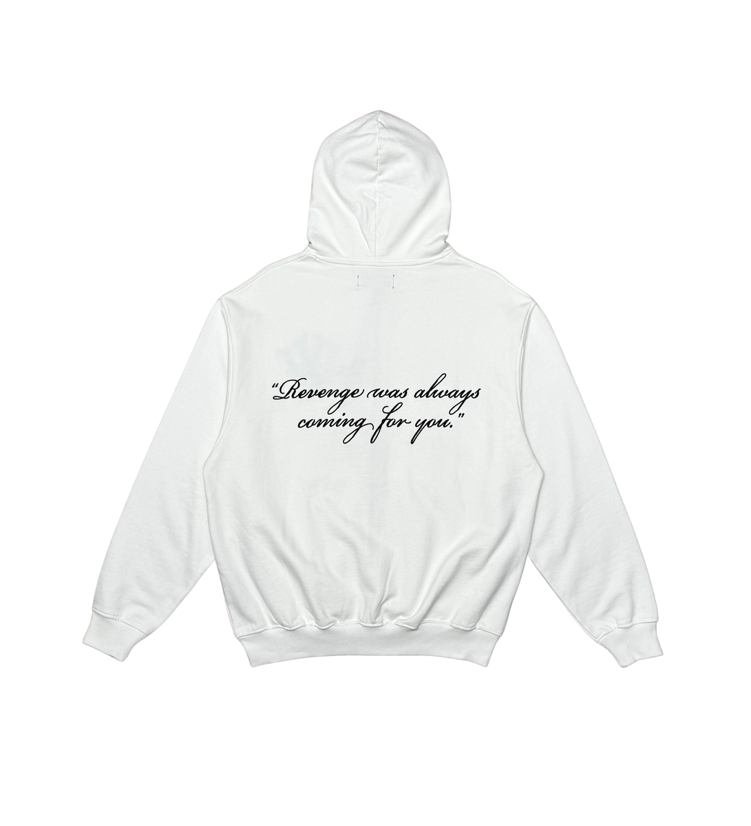 WRATHBOY - Revenge Quote ZIP Hoodie - White - 079