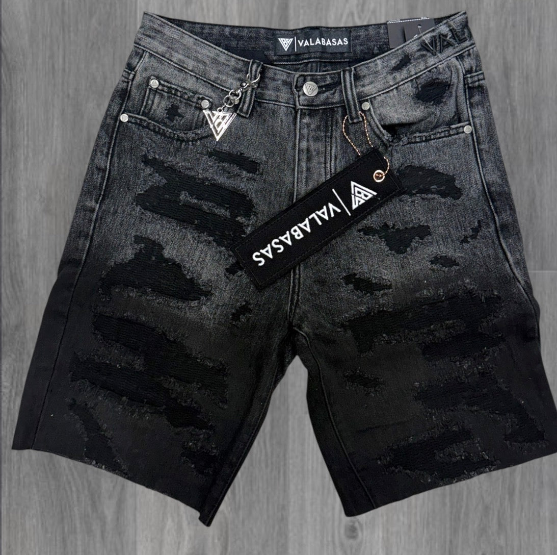 Valabasas - incise Denim Shorts - Grey Wash - 1009 z