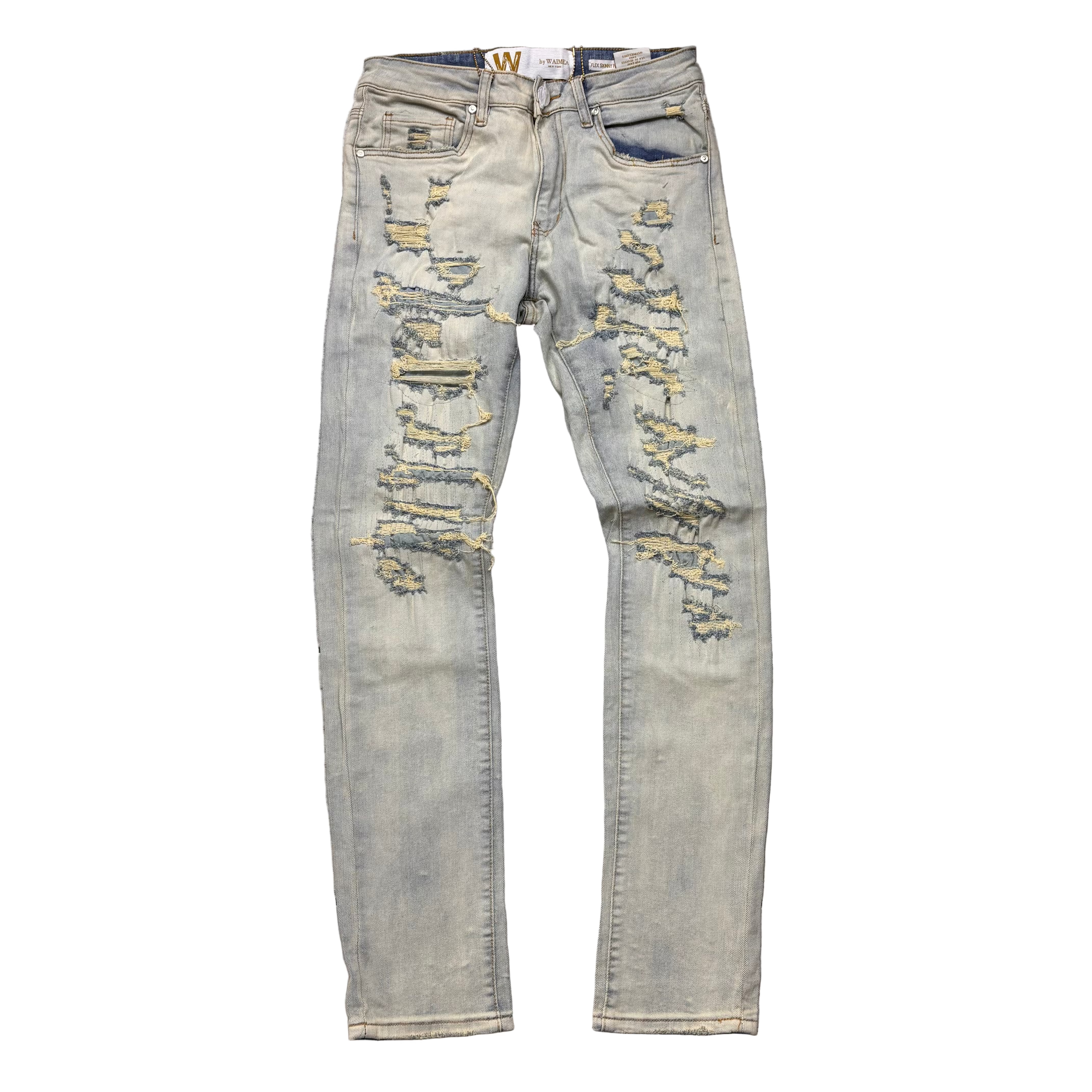 W - Skinny Distress Denim - Bleach Wash - M8116D