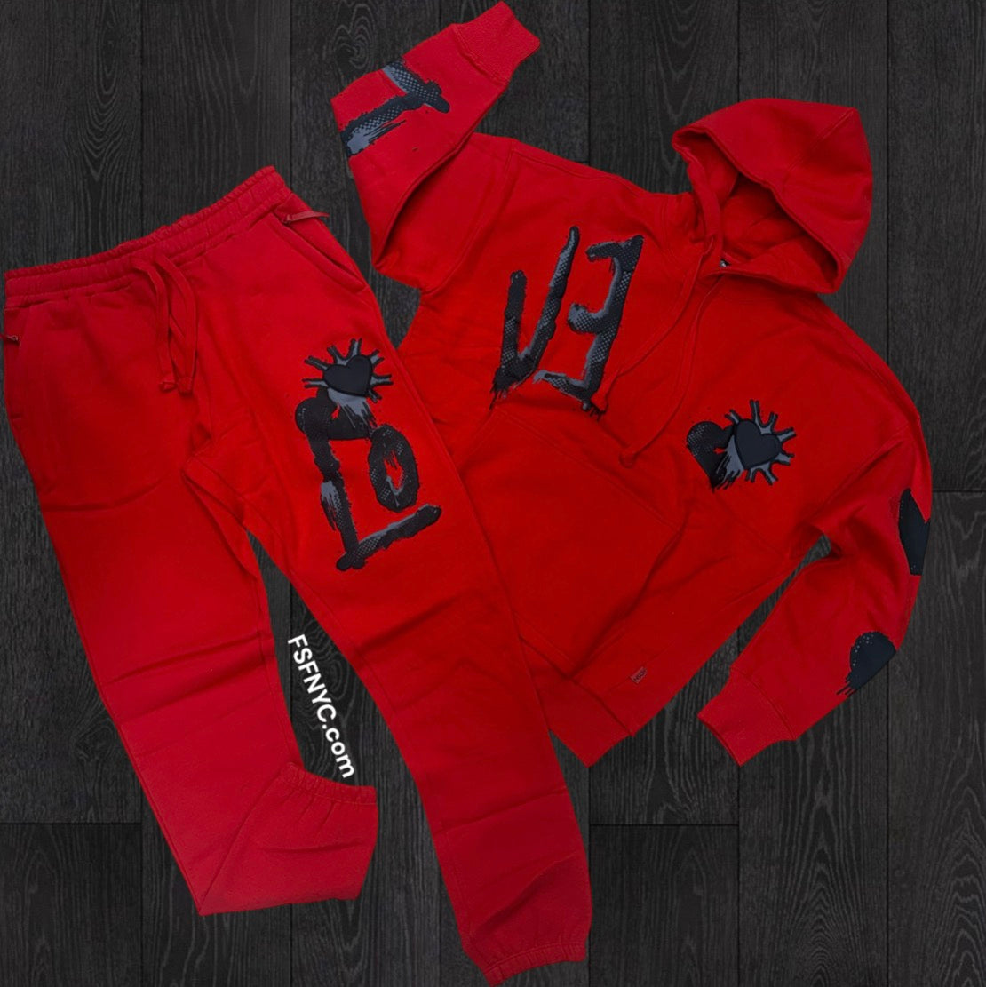 HDSN - LO sweatsuit -Red - 547