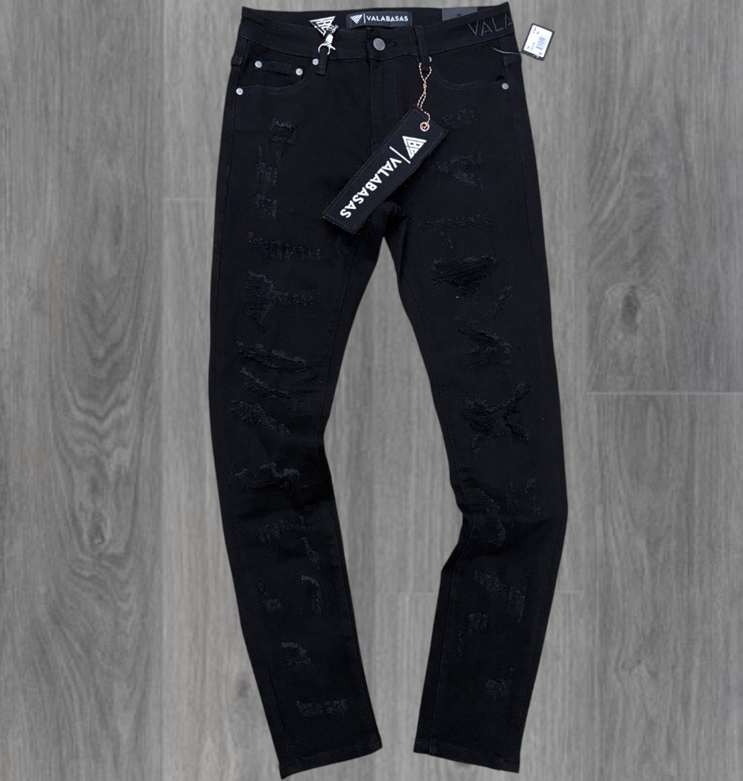 Valabasas - Slim Fit Edge Denim - Jet black - 1046