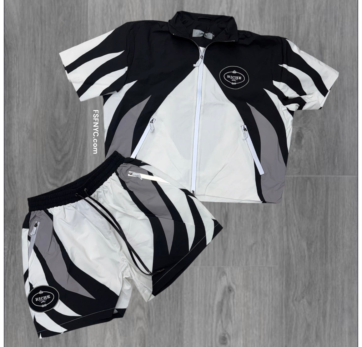 VR - windbreaker Short Set - White/Black - 2037