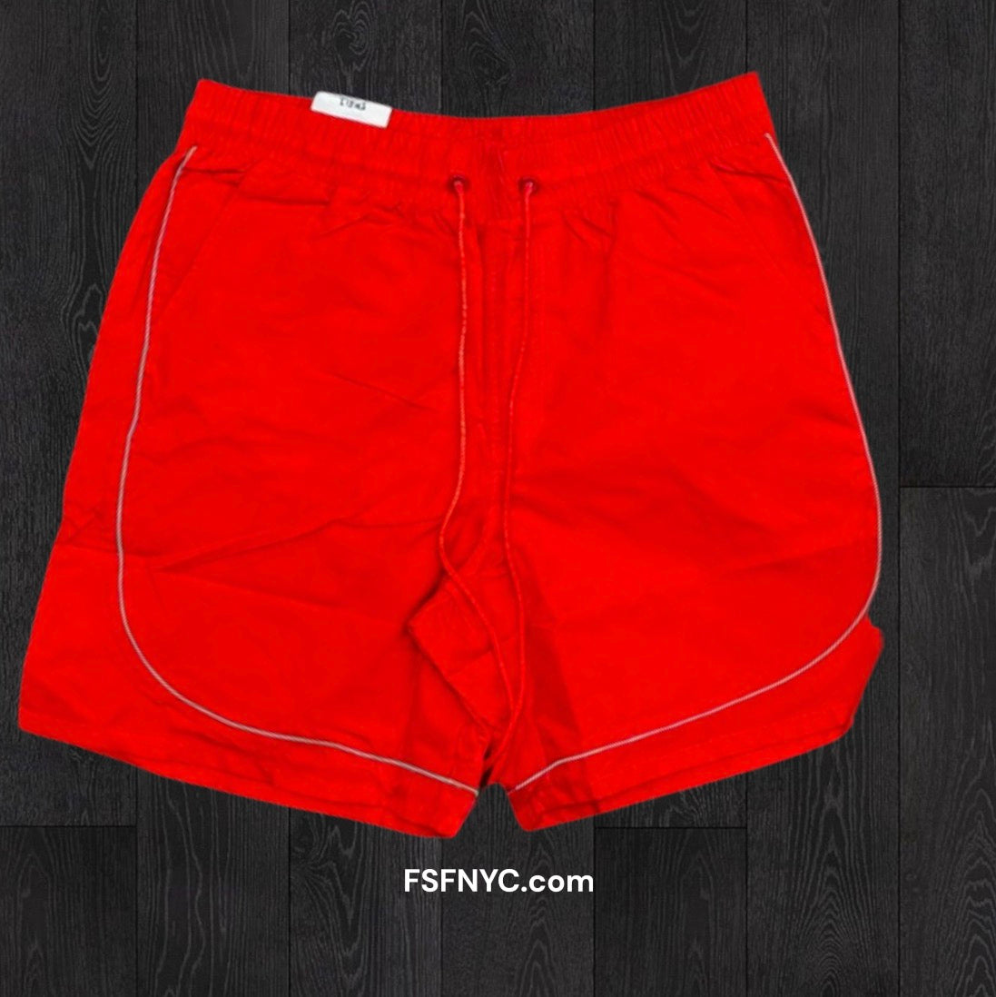 Rebel - piping Windbreaker Shorts - Red - 902