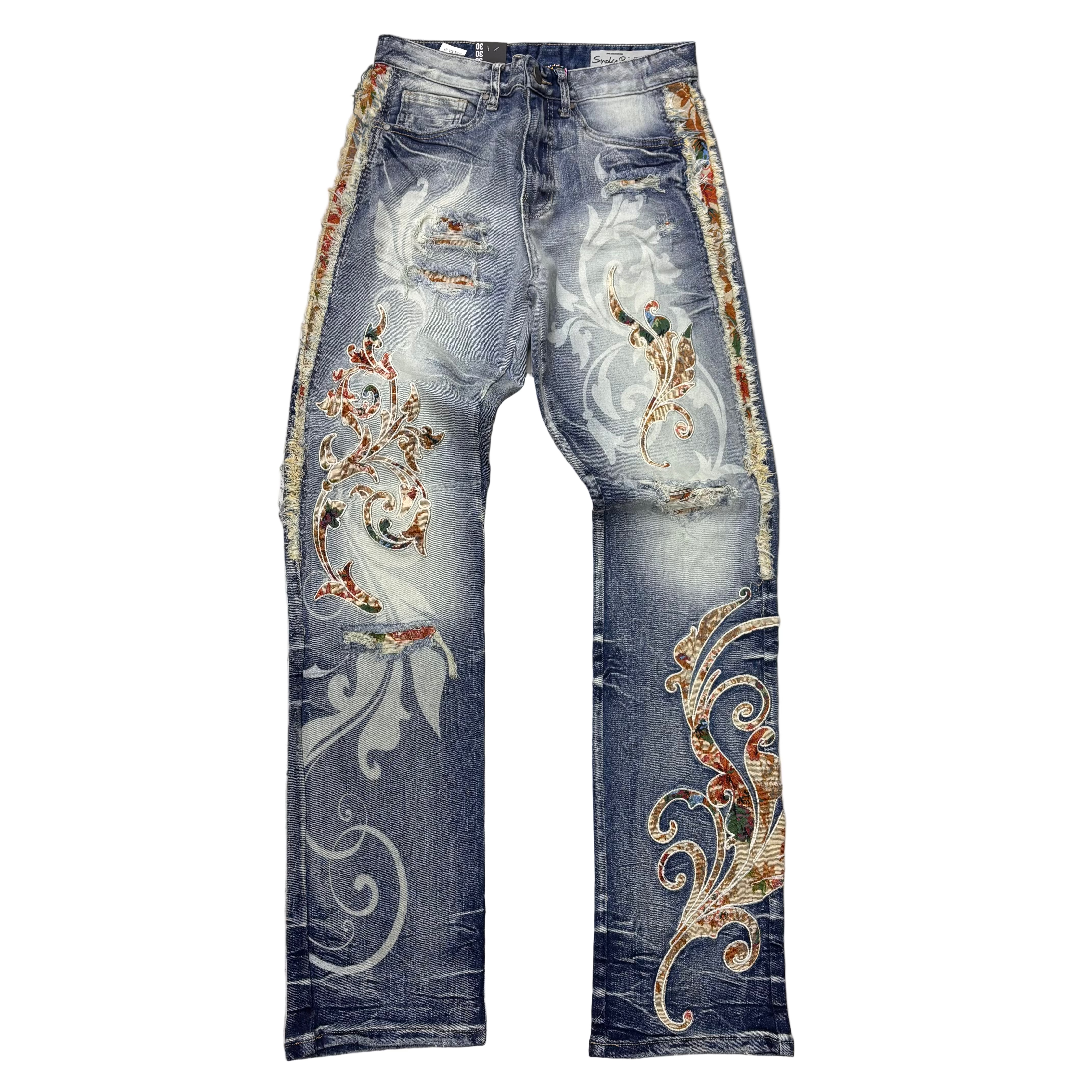Rise - Flare Floral Denim - Rhodes Blue - JP25514