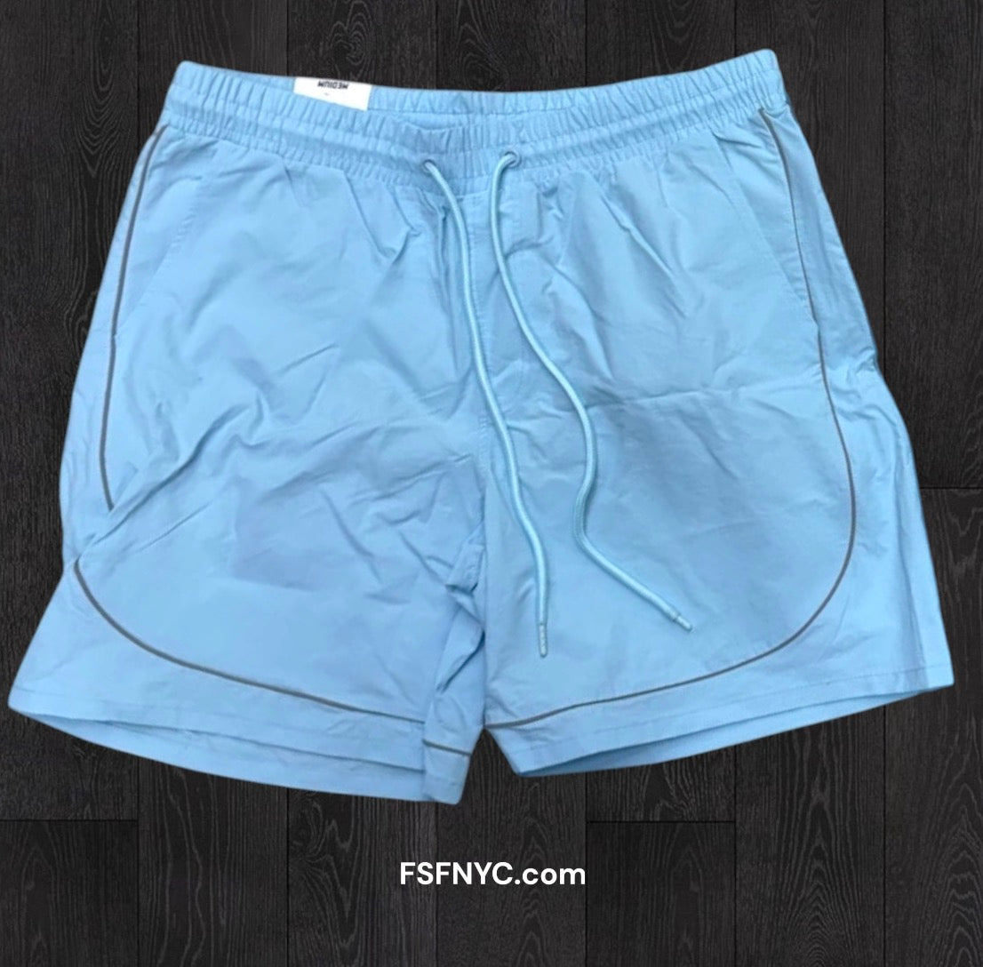 Rebel - piping Windbreaker Shorts - B.Blue - 902