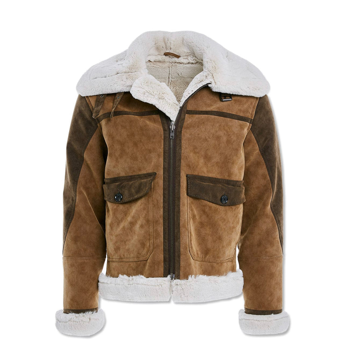Jordan Craig Fur Shearling Bomber Brown 91405