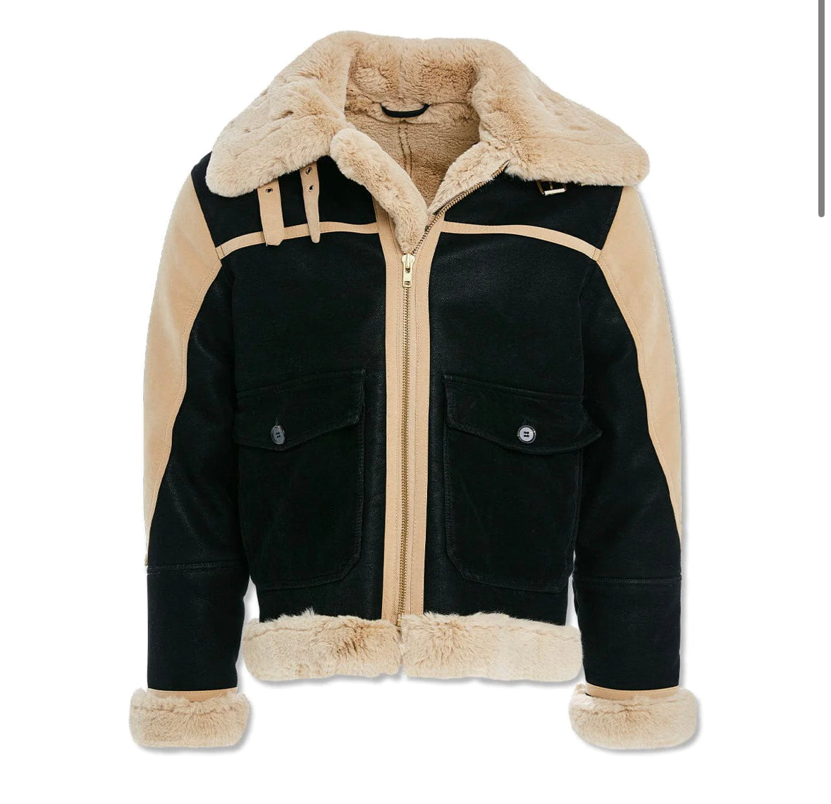 Jordan Craig Fur Shearling Bomber Black coffee 91405