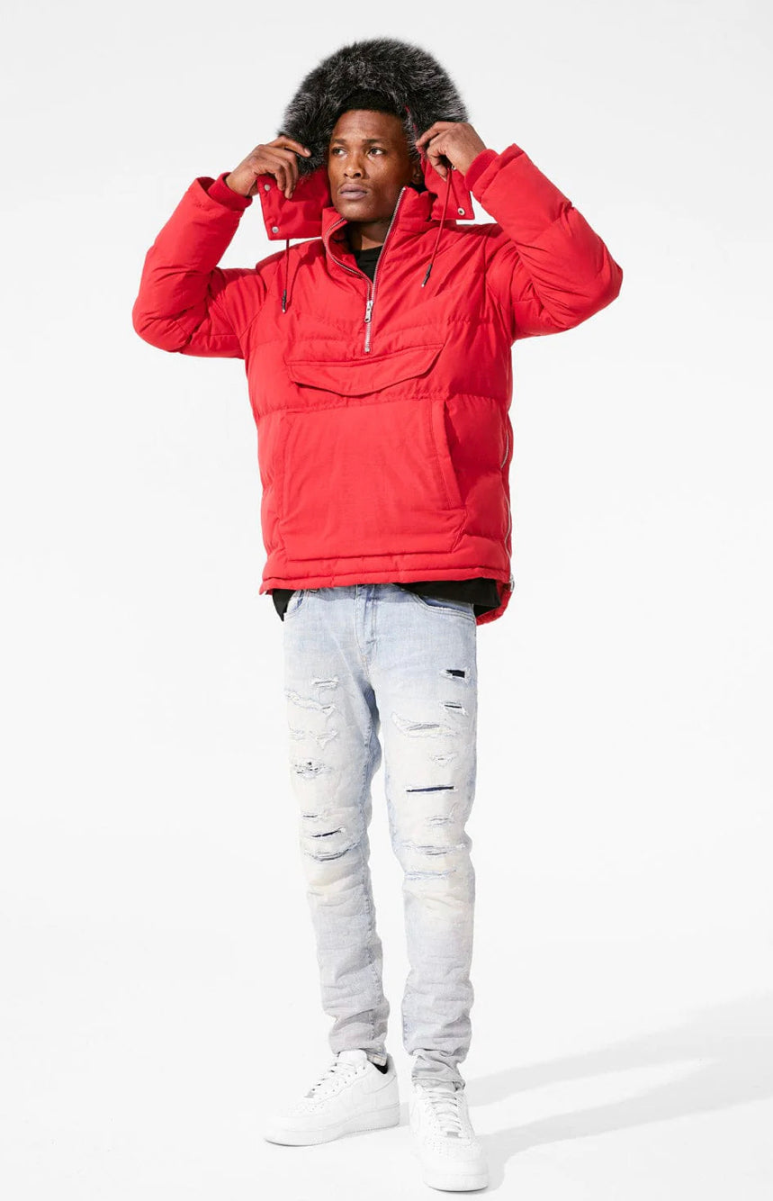Jordan Craig Pullover Bubble Anorak Red 91627
