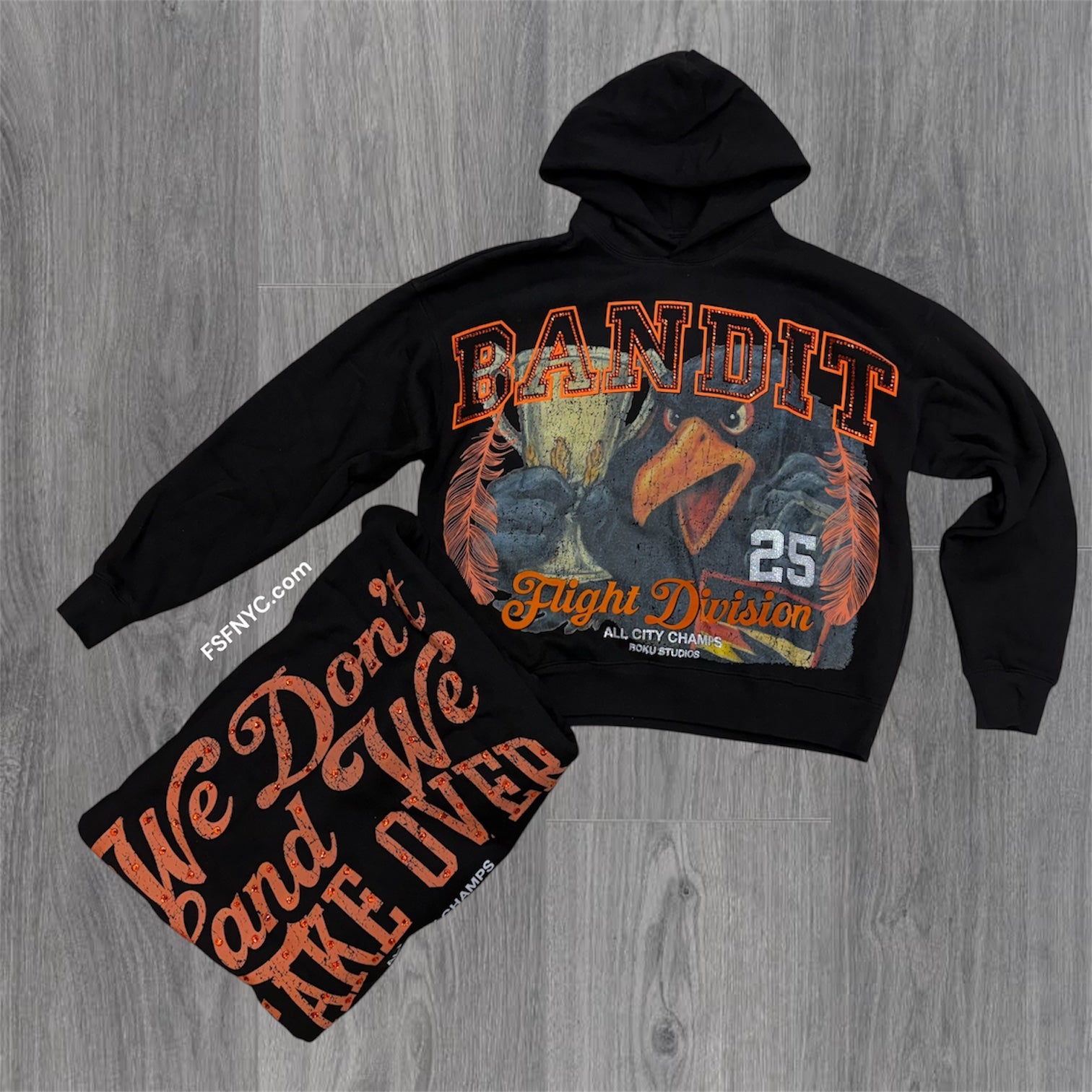 Roku - Set - Bandit Stacked Sweat Suit - Black - 1795