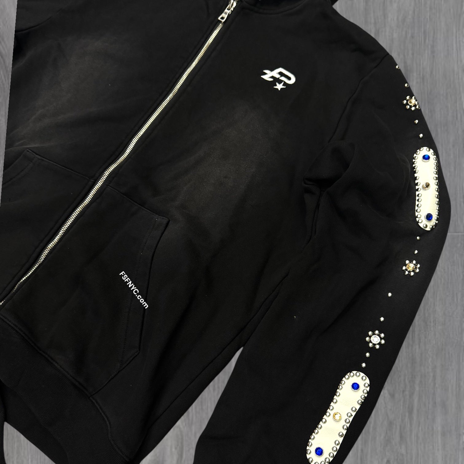 PLTK - Zip Crystal Sweat Suit - Black