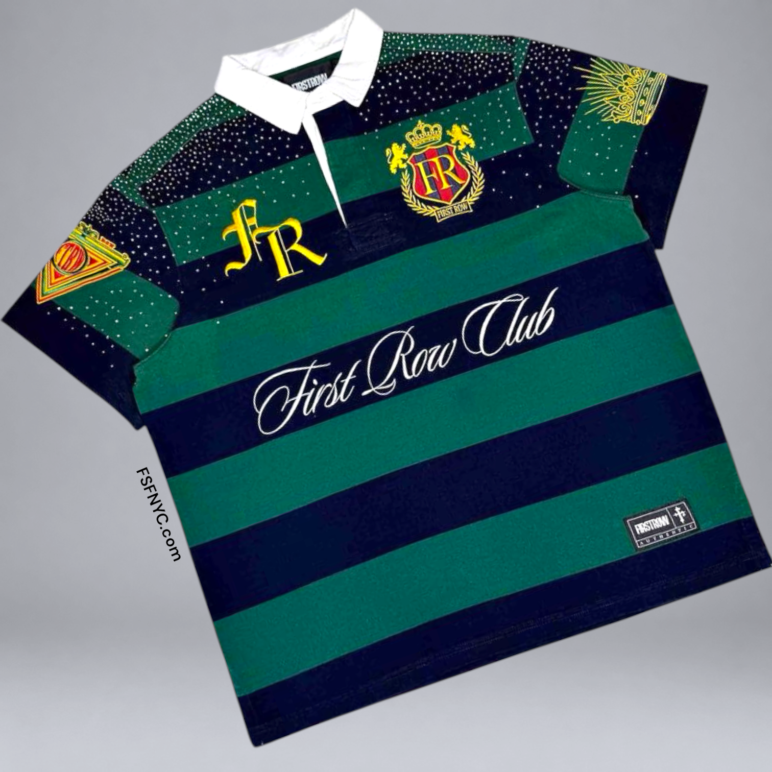 FR - Rhinestone Polo shirt - Hunter Green 1003