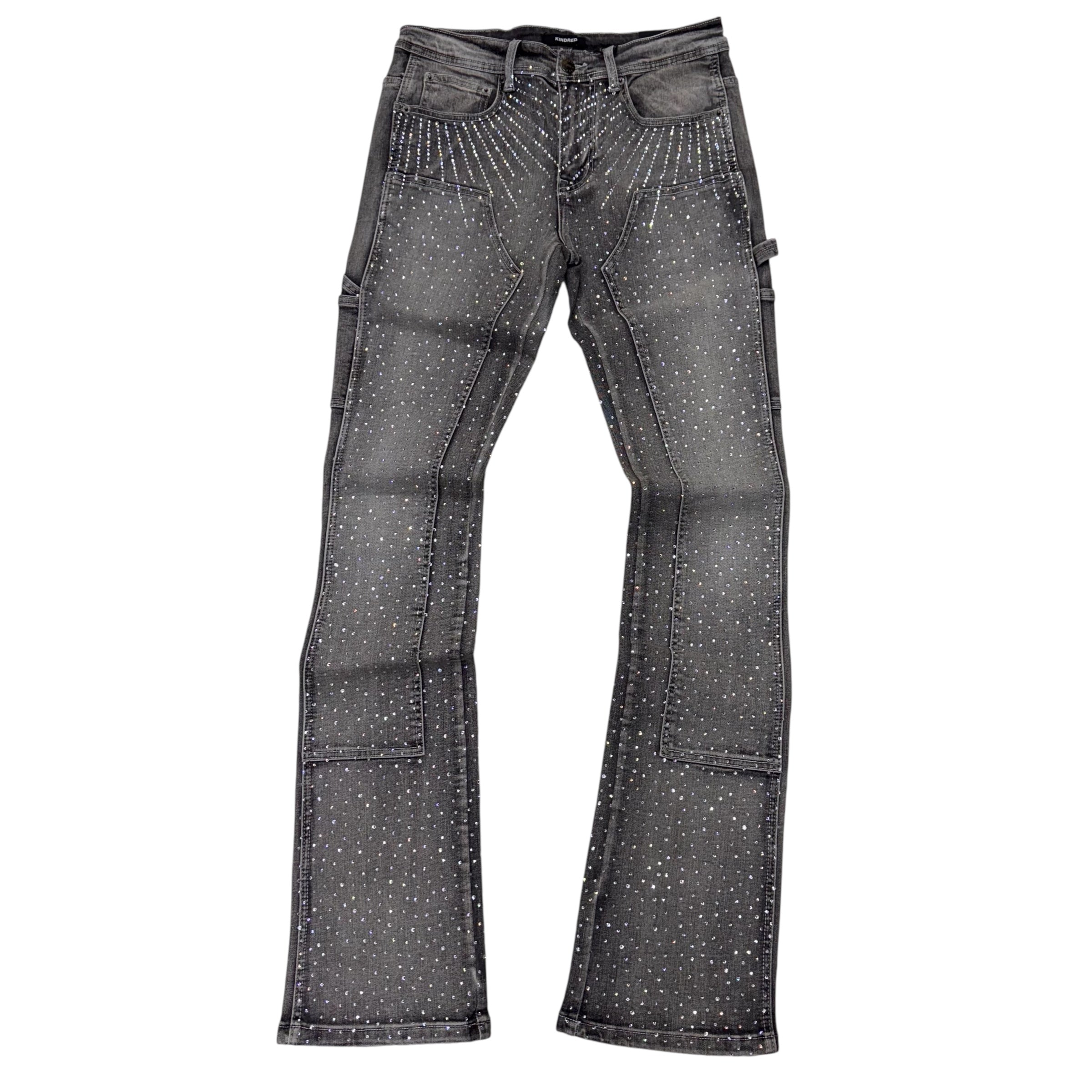 KD Stacked Rhinestone Denim Grey 2213