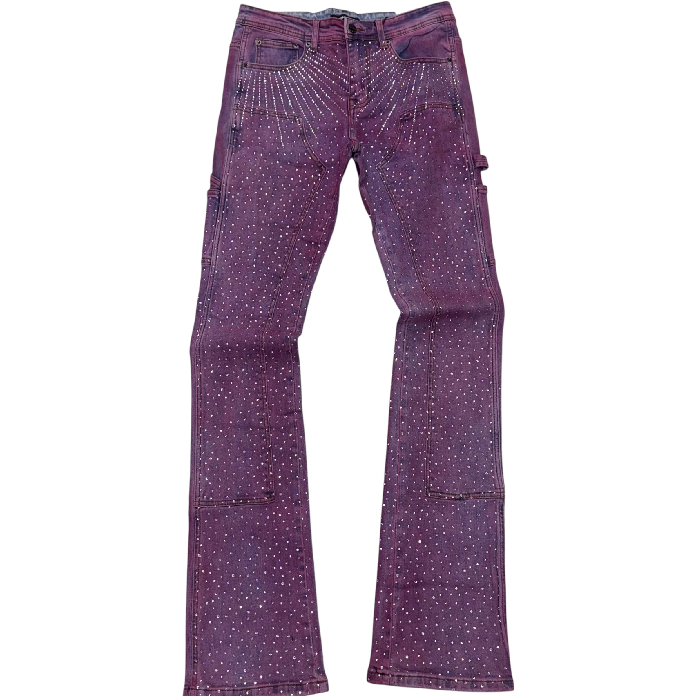 KD Rhinestone Denim Jeans Purple 2213